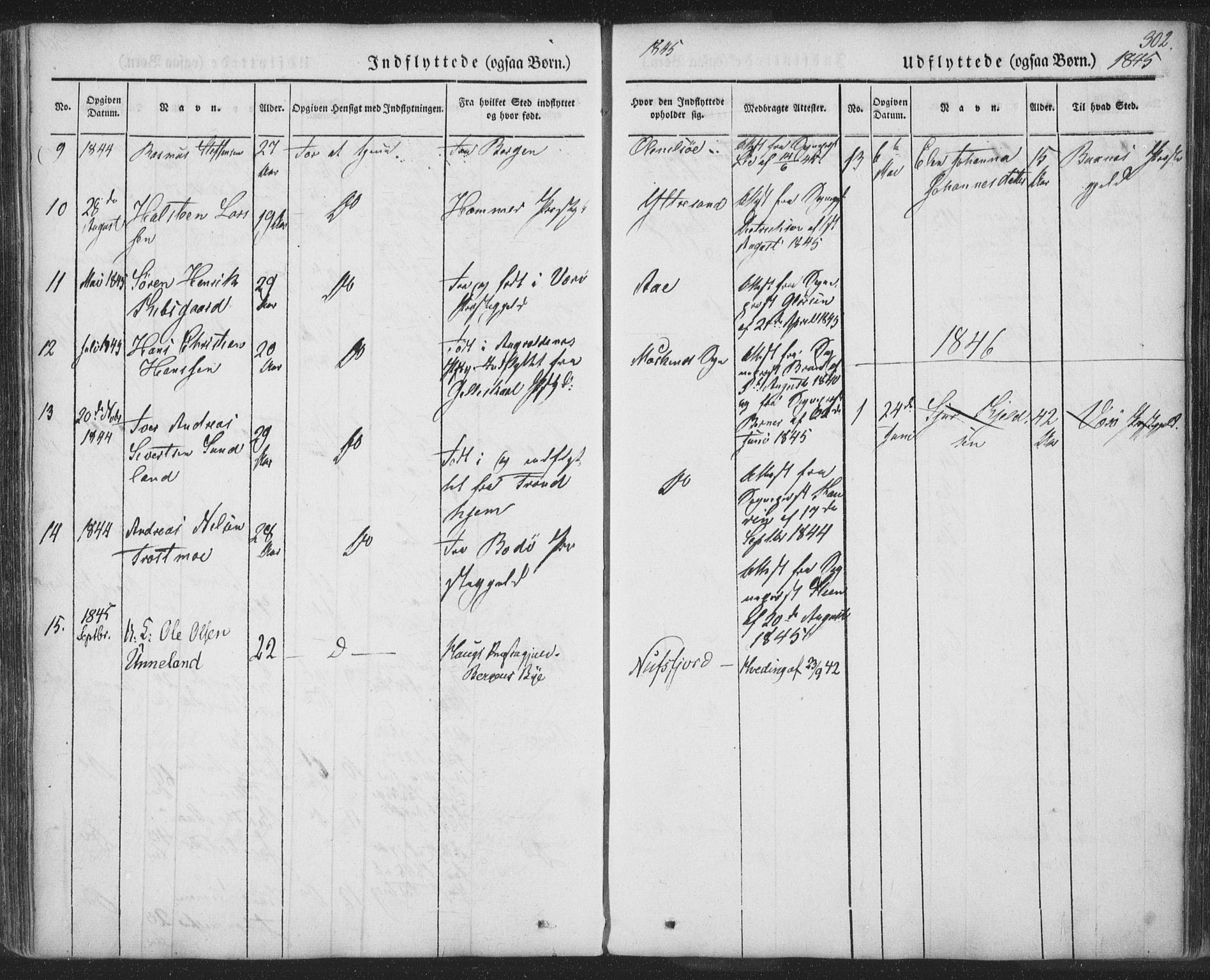 Ministerialprotokoller, klokkerbøker og fødselsregistre - Nordland, AV/SAT-A-1459/885/L1202: Parish register (official) no. 885A03, 1838-1859, p. 302