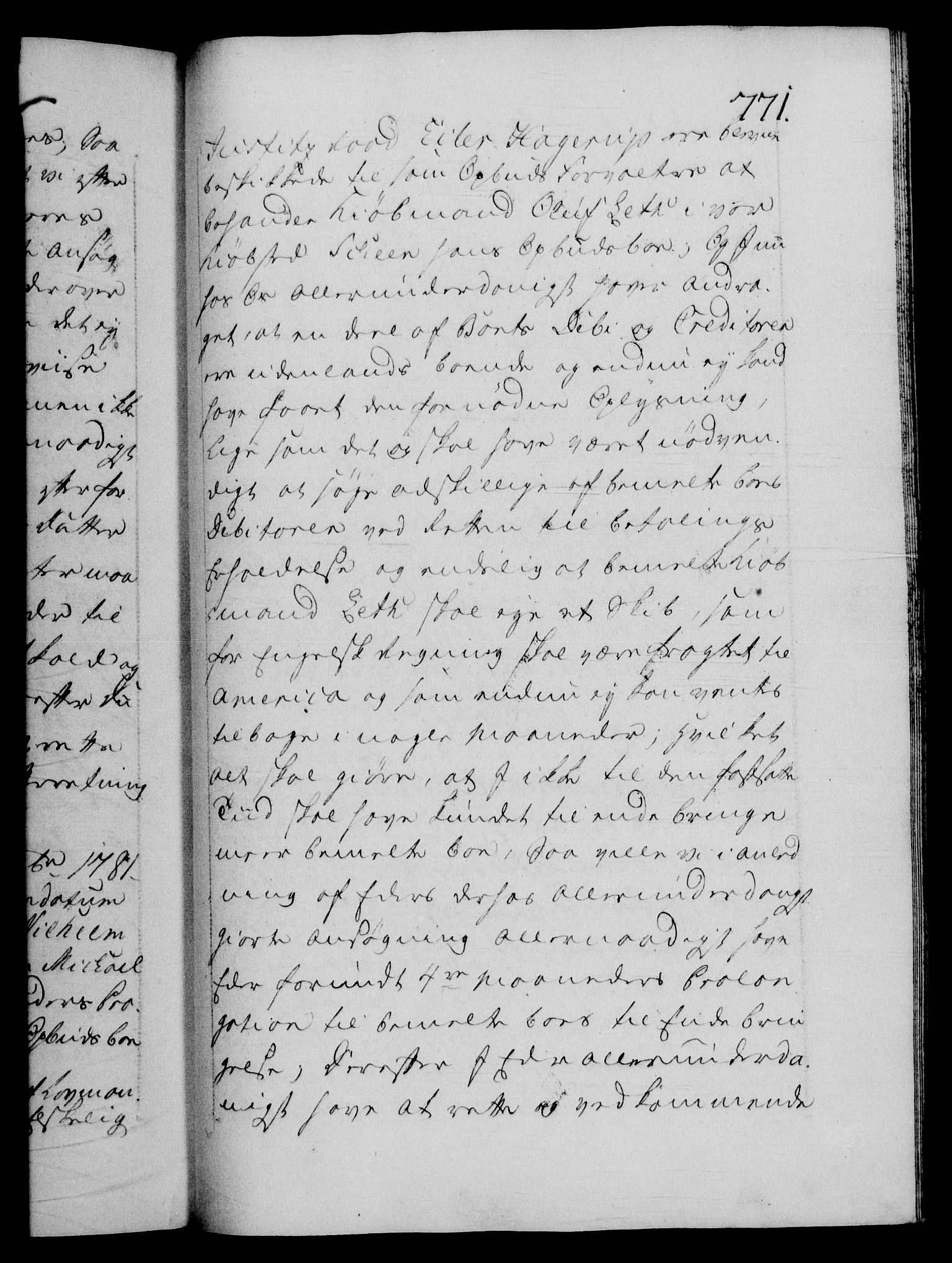 Danske Kanselli 1572-1799, AV/RA-EA-3023/F/Fc/Fca/Fcab/L0042: Norske tegnelser, 1777-1781, p. 771a