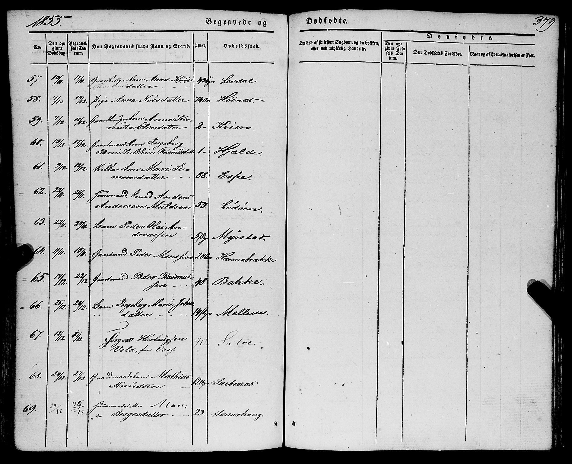 Eid sokneprestembete, SAB/A-82301/H/Haa/Haaa/L0007: Parish register (official) no. A 7, 1844-1858, p. 379