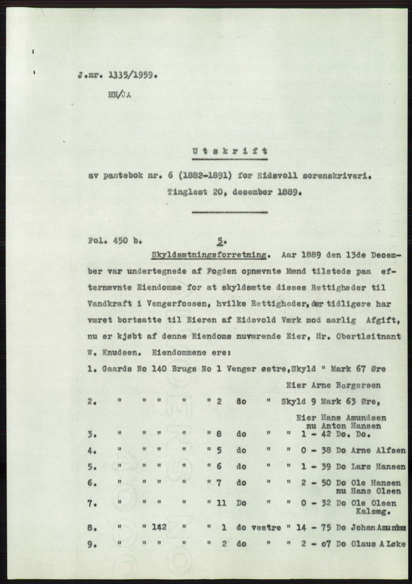 Statsarkivet i Oslo, AV/SAO-A-10621/Z/Zd/L0010: Avskrifter, j.nr 753-1498/1959, 1959, p. 252