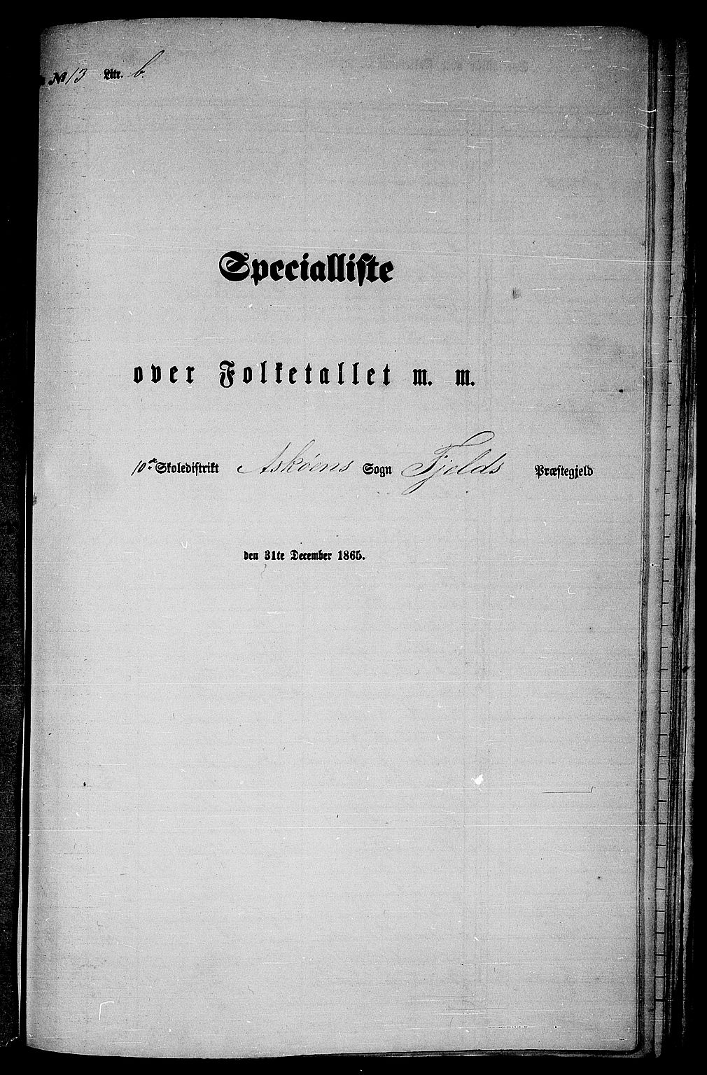 RA, 1865 census for Fjell, 1865, p. 219
