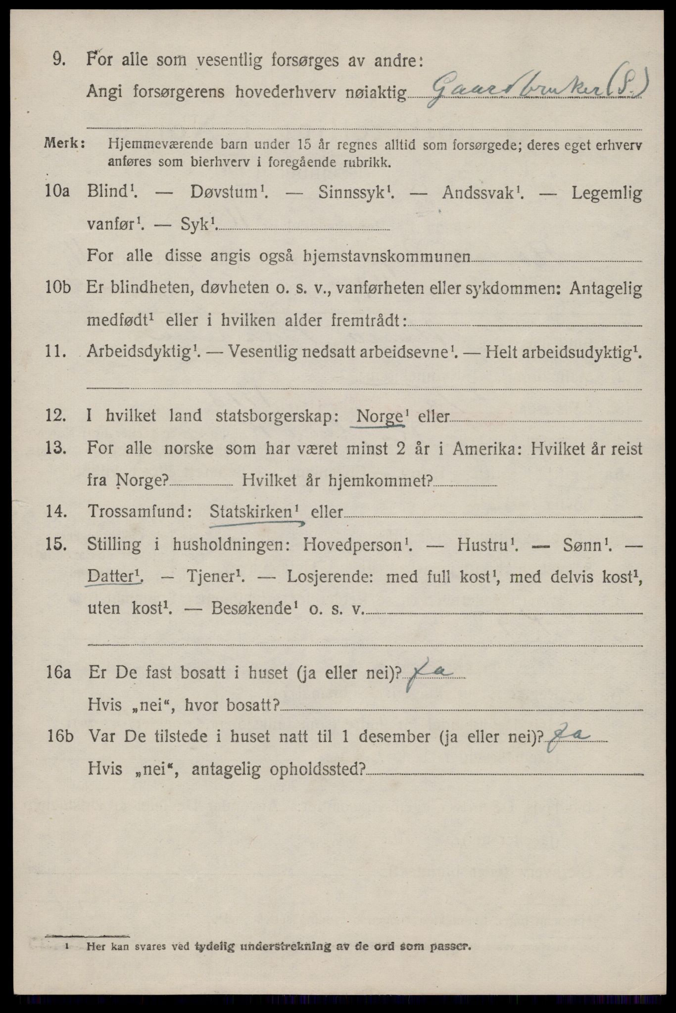SAST, 1920 census for Høyland, 1920, p. 9311