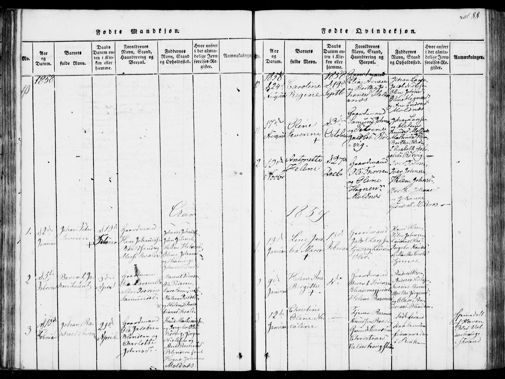 Ministerialprotokoller, klokkerbøker og fødselsregistre - Møre og Romsdal, SAT/A-1454/537/L0517: Parish register (official) no. 537A01, 1818-1862, p. 88