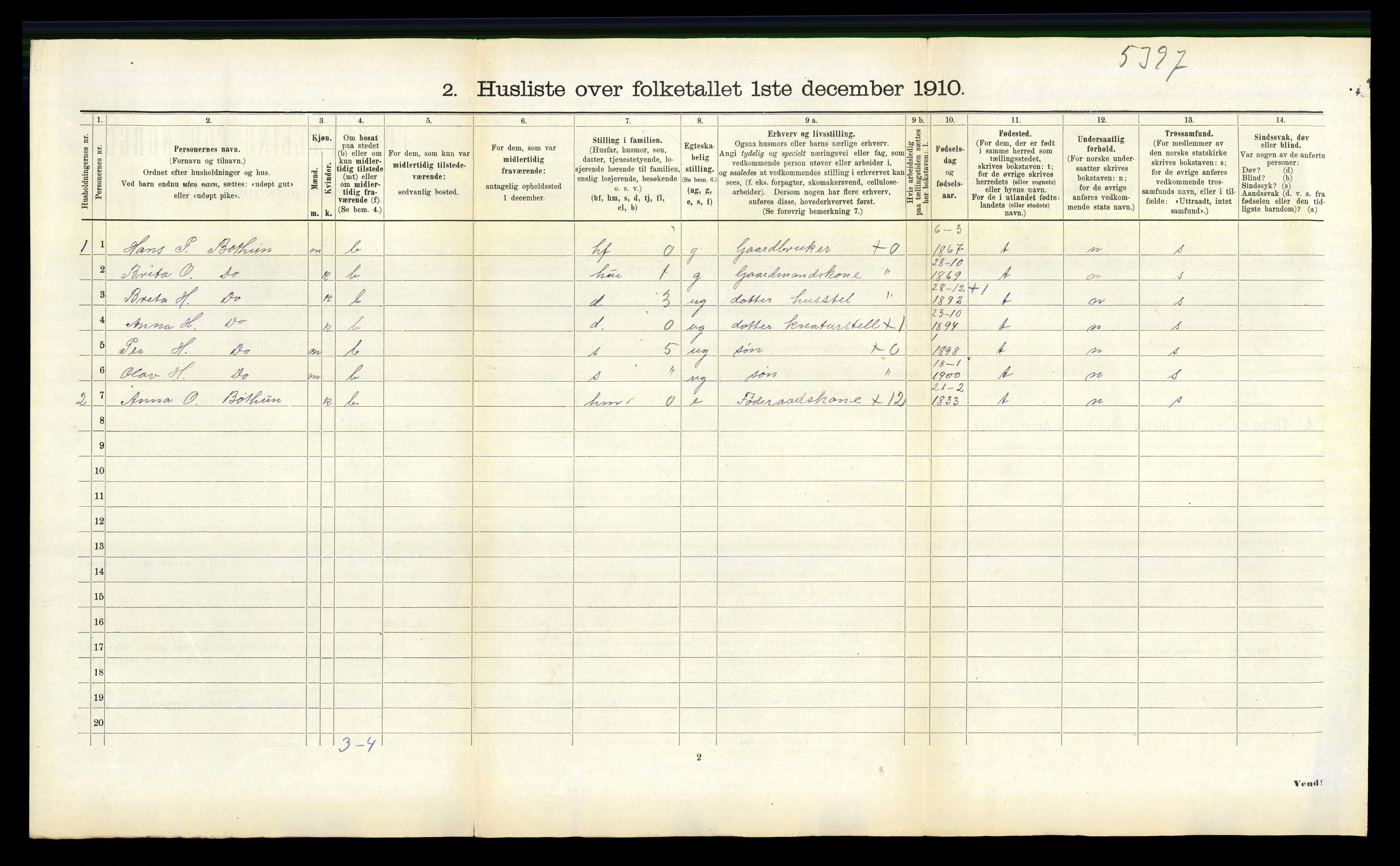 RA, 1910 census for Leikanger, 1910, p. 629