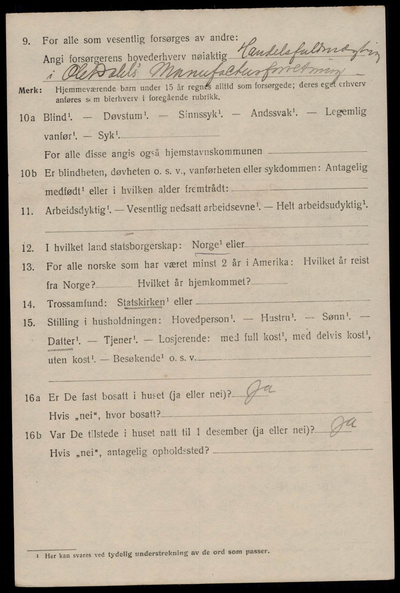 SAT, 1920 census for Trondheim, 1920, p. 39813