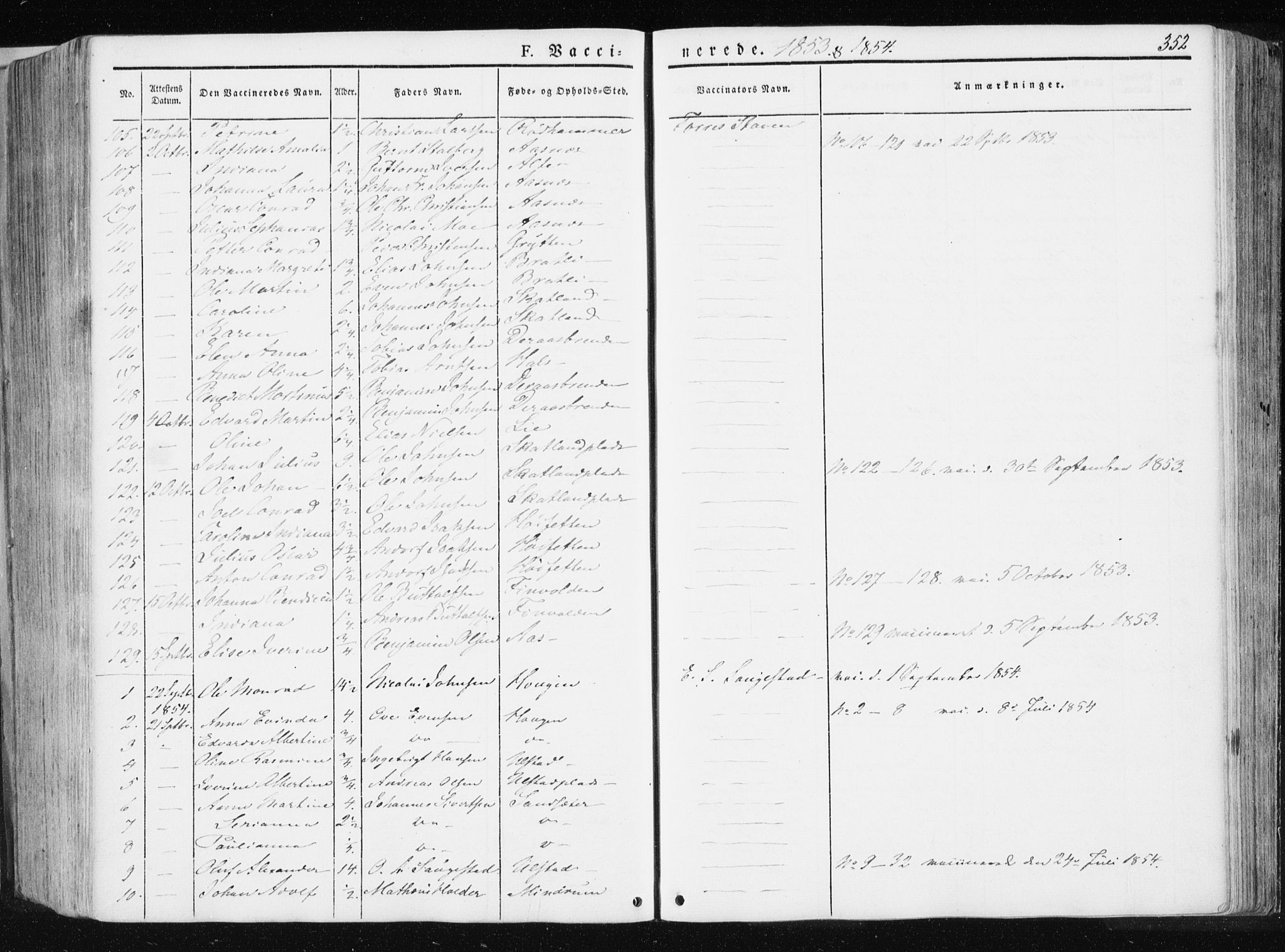 Ministerialprotokoller, klokkerbøker og fødselsregistre - Nord-Trøndelag, SAT/A-1458/741/L0393: Parish register (official) no. 741A07, 1849-1863, p. 352