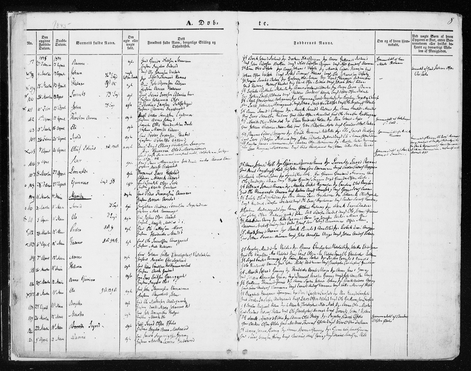 Ministerialprotokoller, klokkerbøker og fødselsregistre - Nord-Trøndelag, SAT/A-1458/709/L0074: Parish register (official) no. 709A14, 1845-1858, p. 8