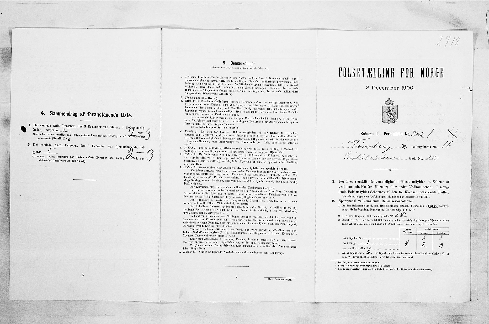 RA, 1900 census for Tønsberg, 1900, p. 2427