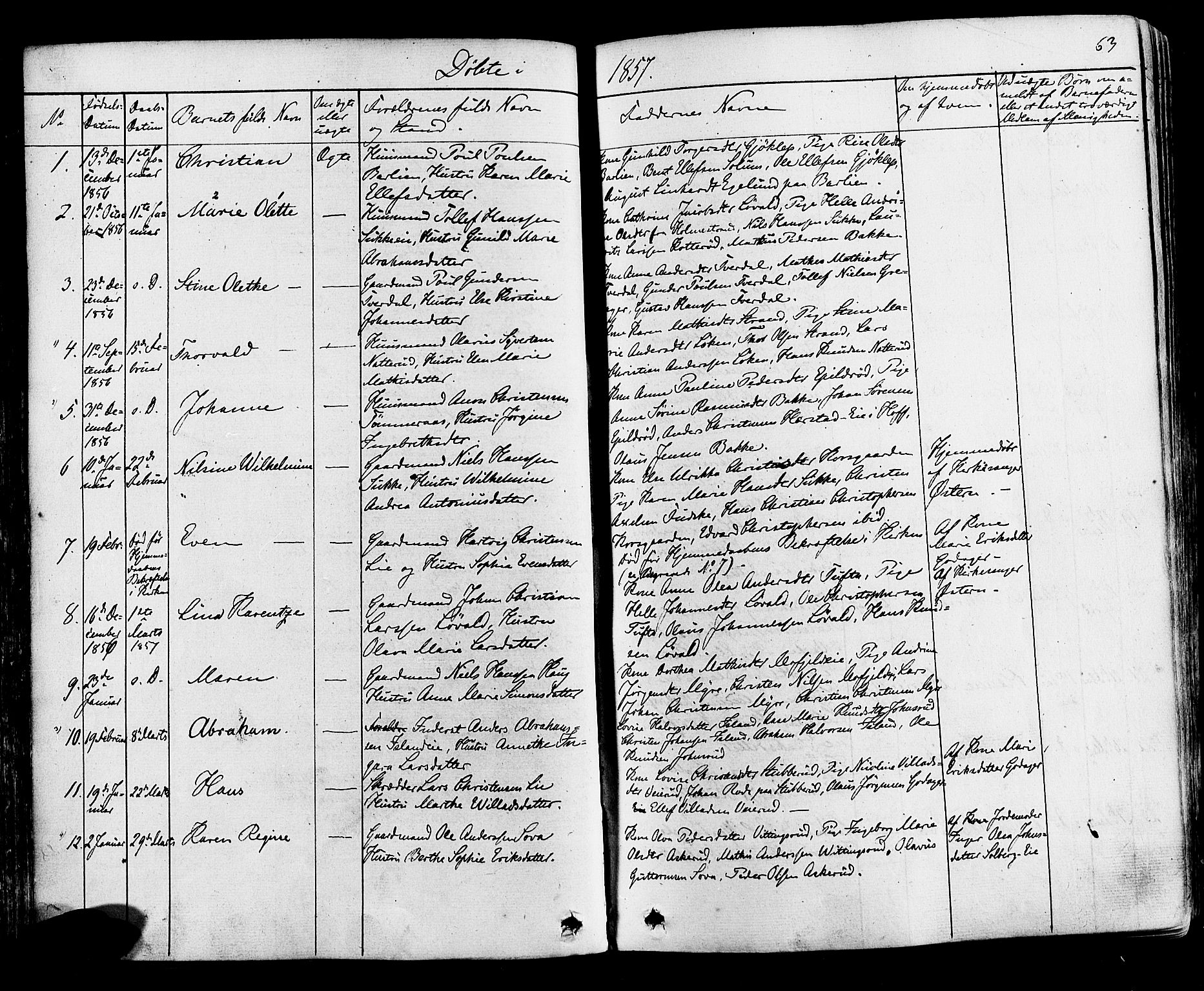 Botne kirkebøker, SAKO/A-340/F/Fa/L0006: Parish register (official) no. I 6, 1836-1877, p. 63