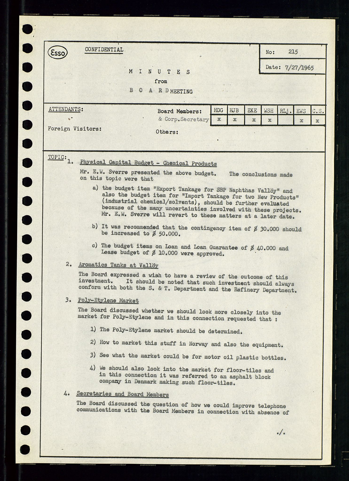 Pa 0982 - Esso Norge A/S, AV/SAST-A-100448/A/Aa/L0002/0001: Den administrerende direksjon Board minutes (styrereferater) / Den administrerende direksjon Board minutes (styrereferater), 1965, p. 79