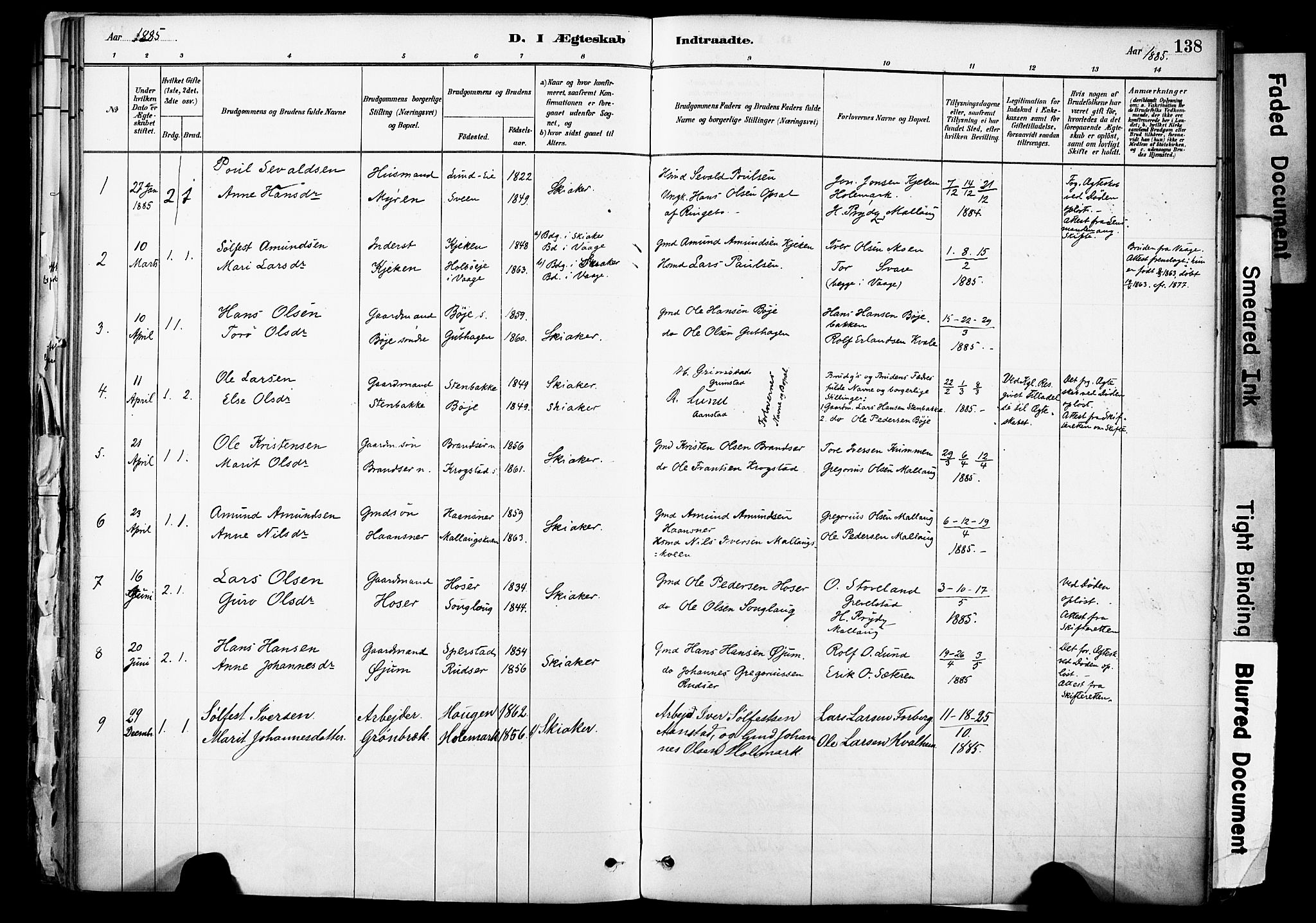 Skjåk prestekontor, SAH/PREST-072/H/Ha/Haa/L0003: Parish register (official) no. 3, 1880-1907, p. 138