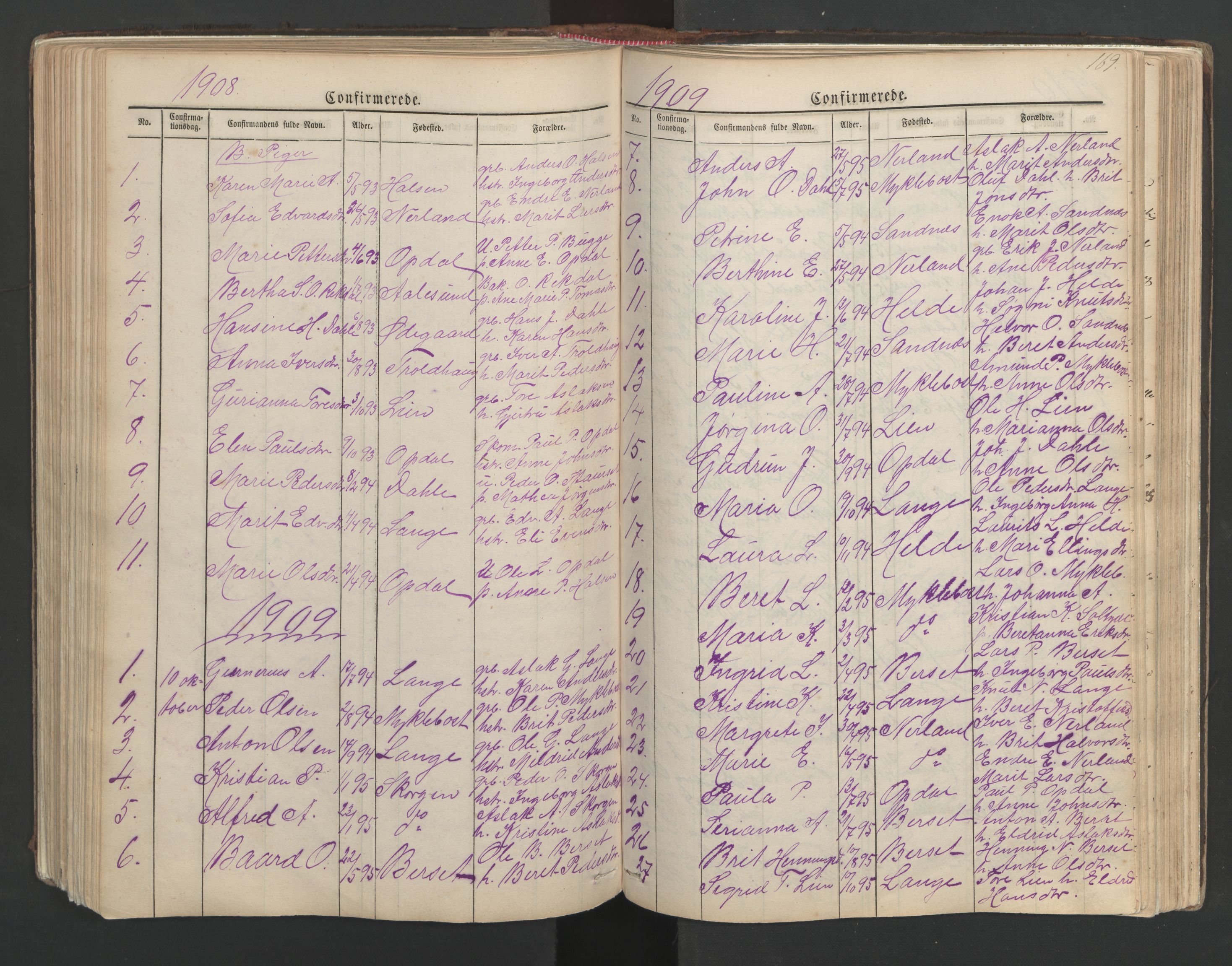 Ministerialprotokoller, klokkerbøker og fødselsregistre - Møre og Romsdal, SAT/A-1454/554/L0645: Parish register (copy) no. 554C02, 1867-1946, p. 169