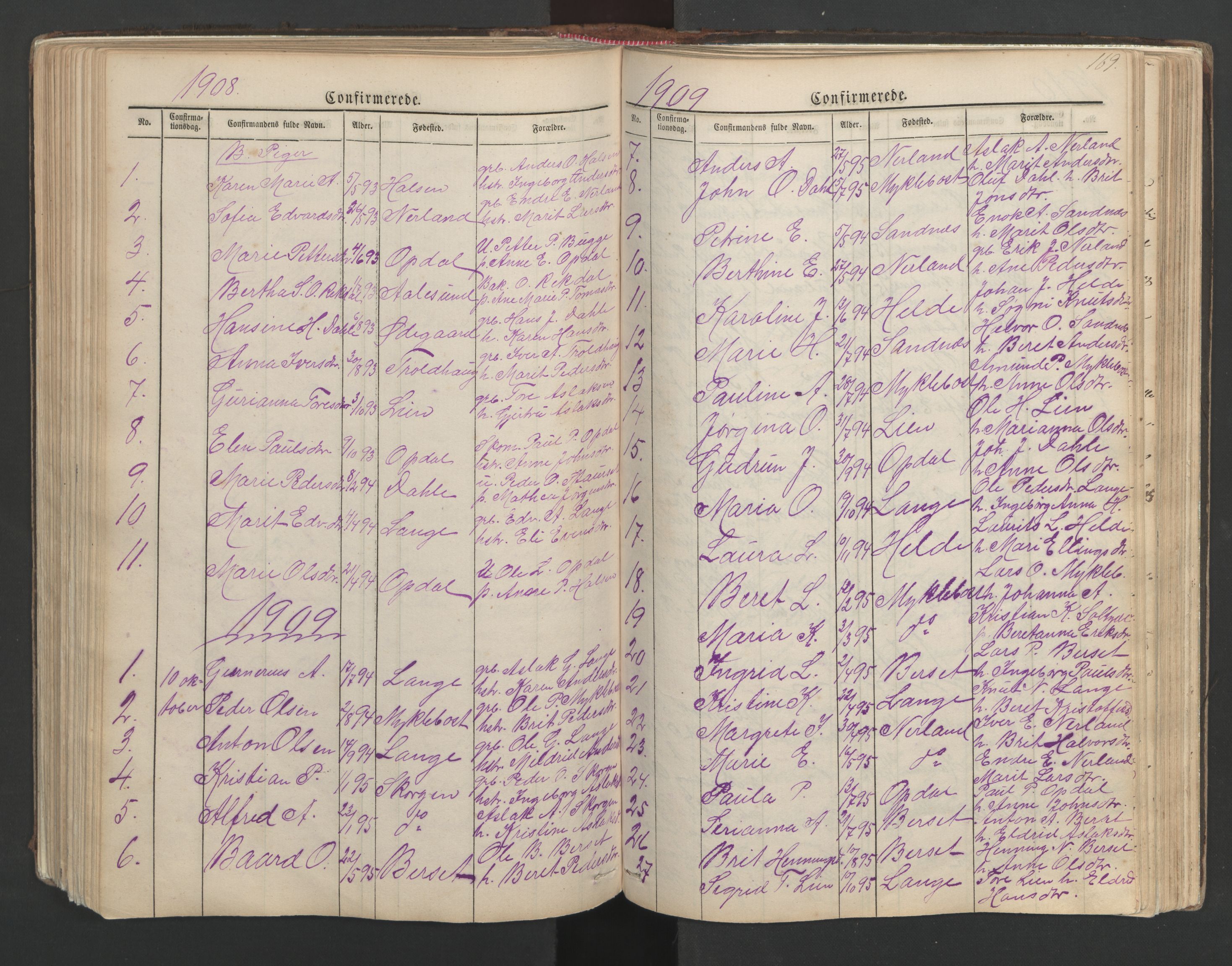 Ministerialprotokoller, klokkerbøker og fødselsregistre - Møre og Romsdal, AV/SAT-A-1454/554/L0645: Parish register (copy) no. 554C02, 1867-1946, p. 169