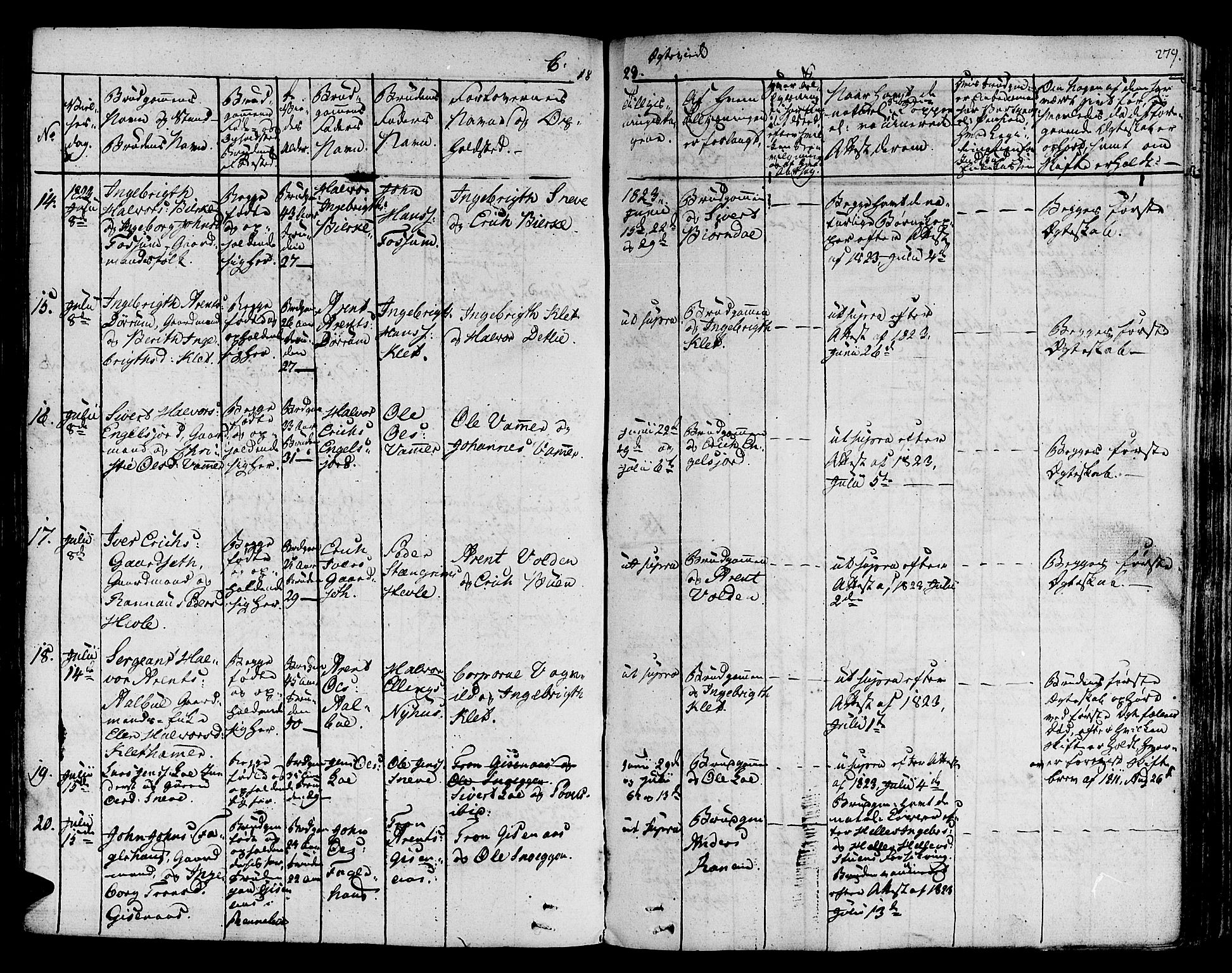 Ministerialprotokoller, klokkerbøker og fødselsregistre - Sør-Trøndelag, SAT/A-1456/678/L0897: Parish register (official) no. 678A06-07, 1821-1847, p. 279
