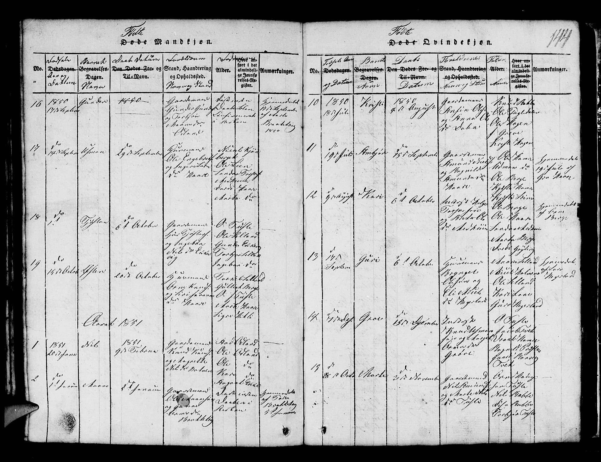 Røldal sokneprestembete, SAB/A-100247: Parish register (copy) no. A 1, 1817-1860, p. 144