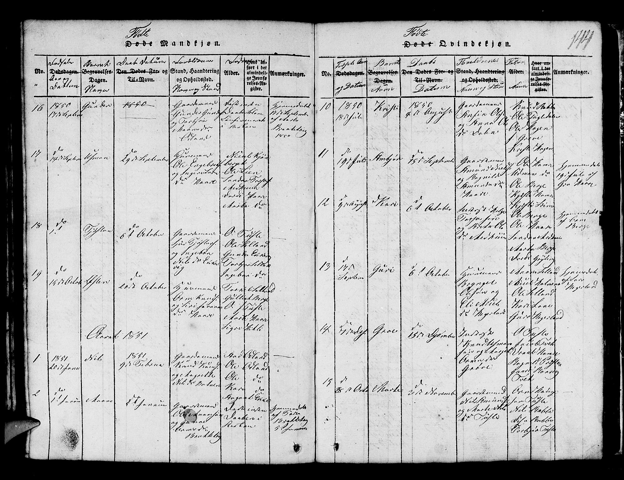 Røldal sokneprestembete, AV/SAB-A-100247: Parish register (copy) no. A 1, 1817-1860, p. 144