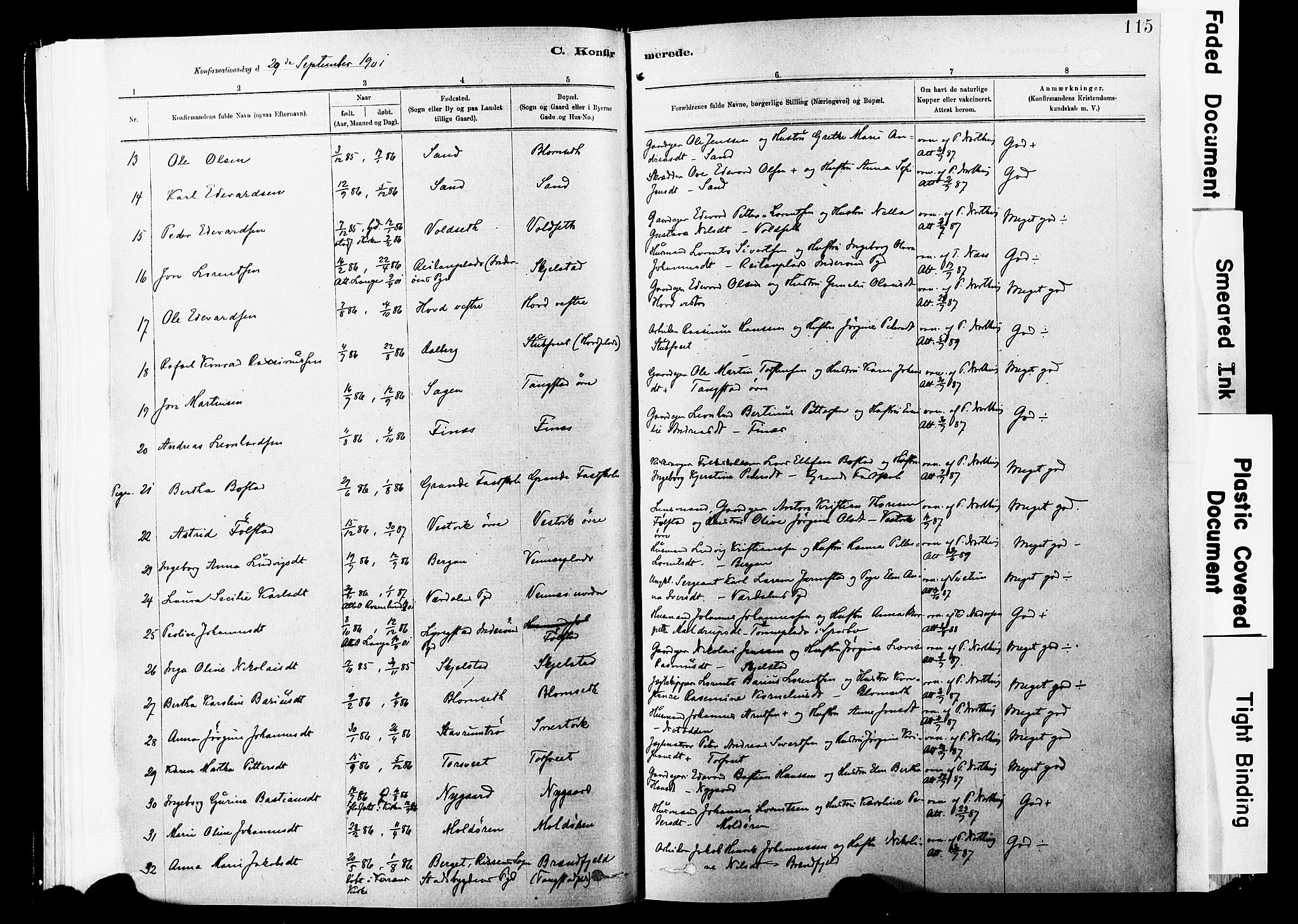 Ministerialprotokoller, klokkerbøker og fødselsregistre - Nord-Trøndelag, SAT/A-1458/744/L0420: Parish register (official) no. 744A04, 1882-1904, p. 115