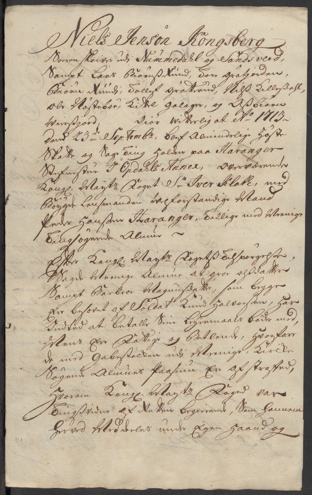 Rentekammeret inntil 1814, Reviderte regnskaper, Fogderegnskap, AV/RA-EA-4092/R24/L1589: Fogderegnskap Numedal og Sandsvær, 1714, p. 274