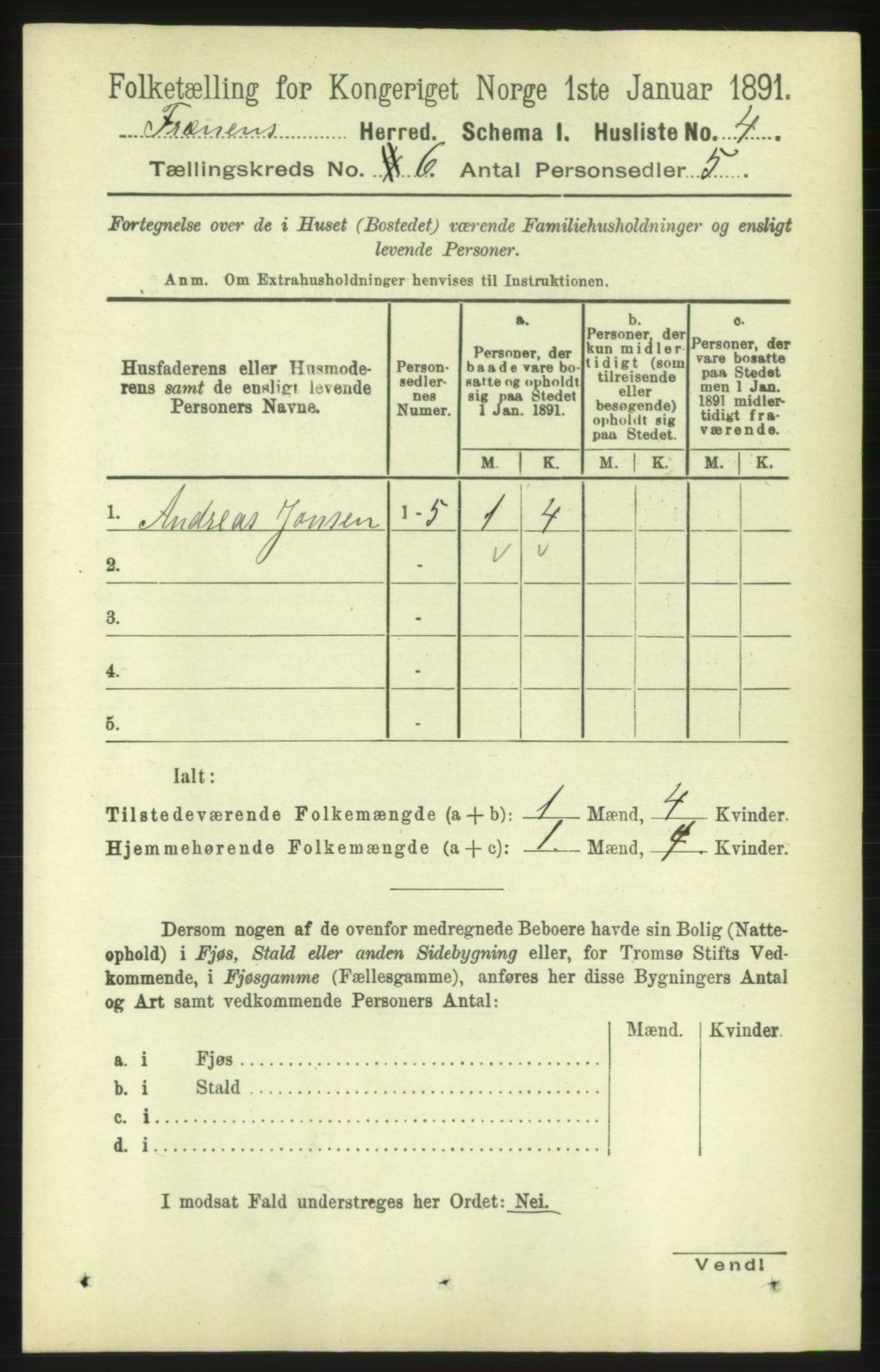 RA, 1891 census for 1548 Fræna, 1891, p. 1789