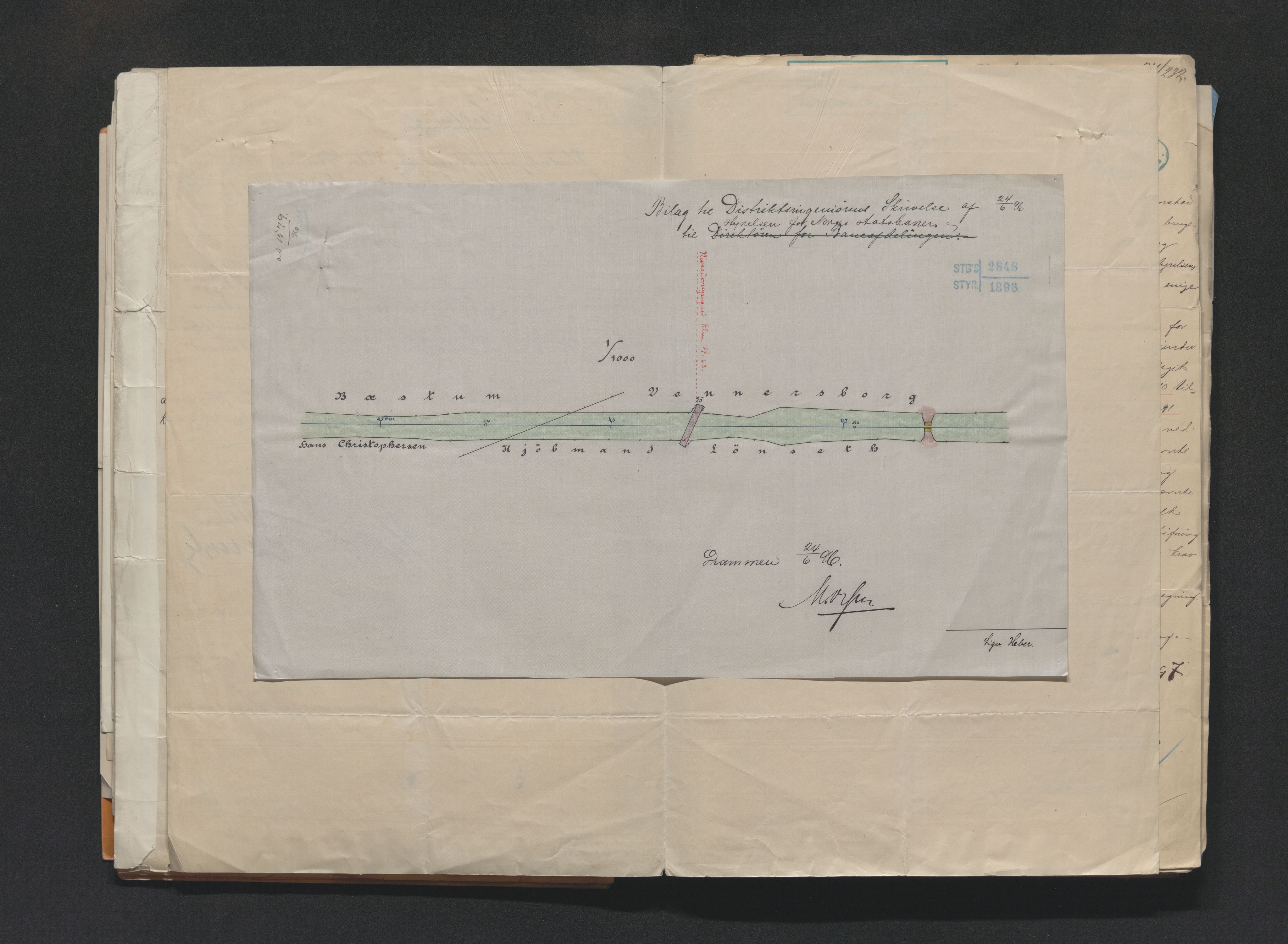 Norges Statsbaner Drammen distrikt (NSB), AV/SAKO-A-30/F/Fe/Fee/L0001: Planoverganger og underganger Drammenbanen, Randsfjordbanen, Numedalsbanen og Sørlandsbanen, 1871-1989, p. 29