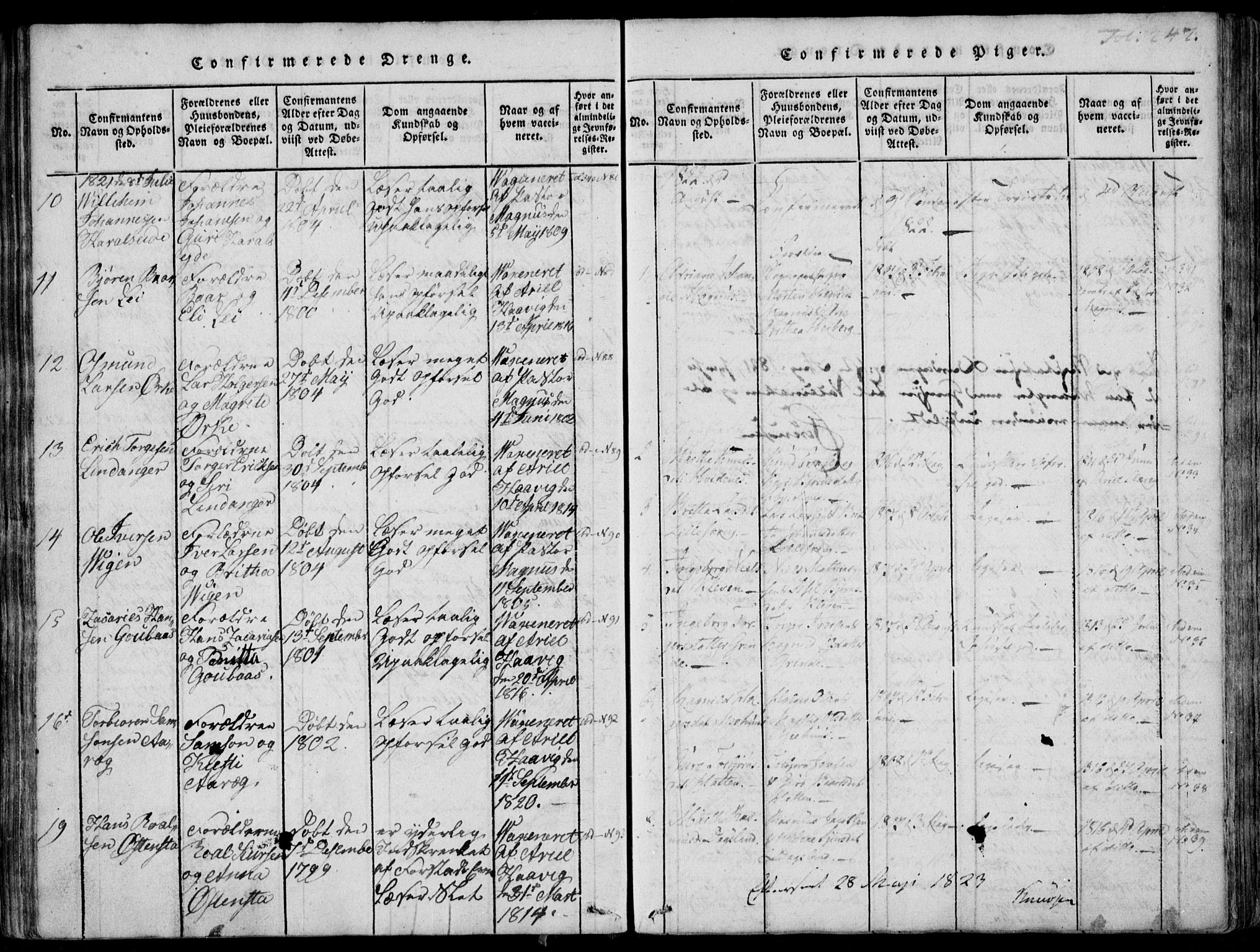 Skjold sokneprestkontor, AV/SAST-A-101847/H/Ha/Haa/L0003: Parish register (official) no. A 3, 1815-1835, p. 247