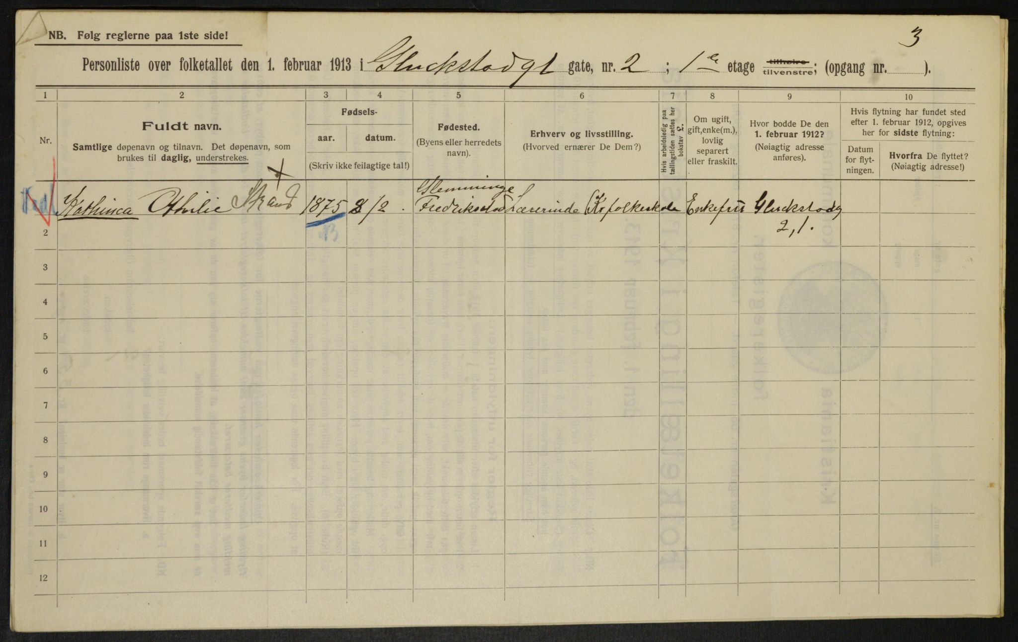 OBA, Municipal Census 1913 for Kristiania, 1913, p. 29462