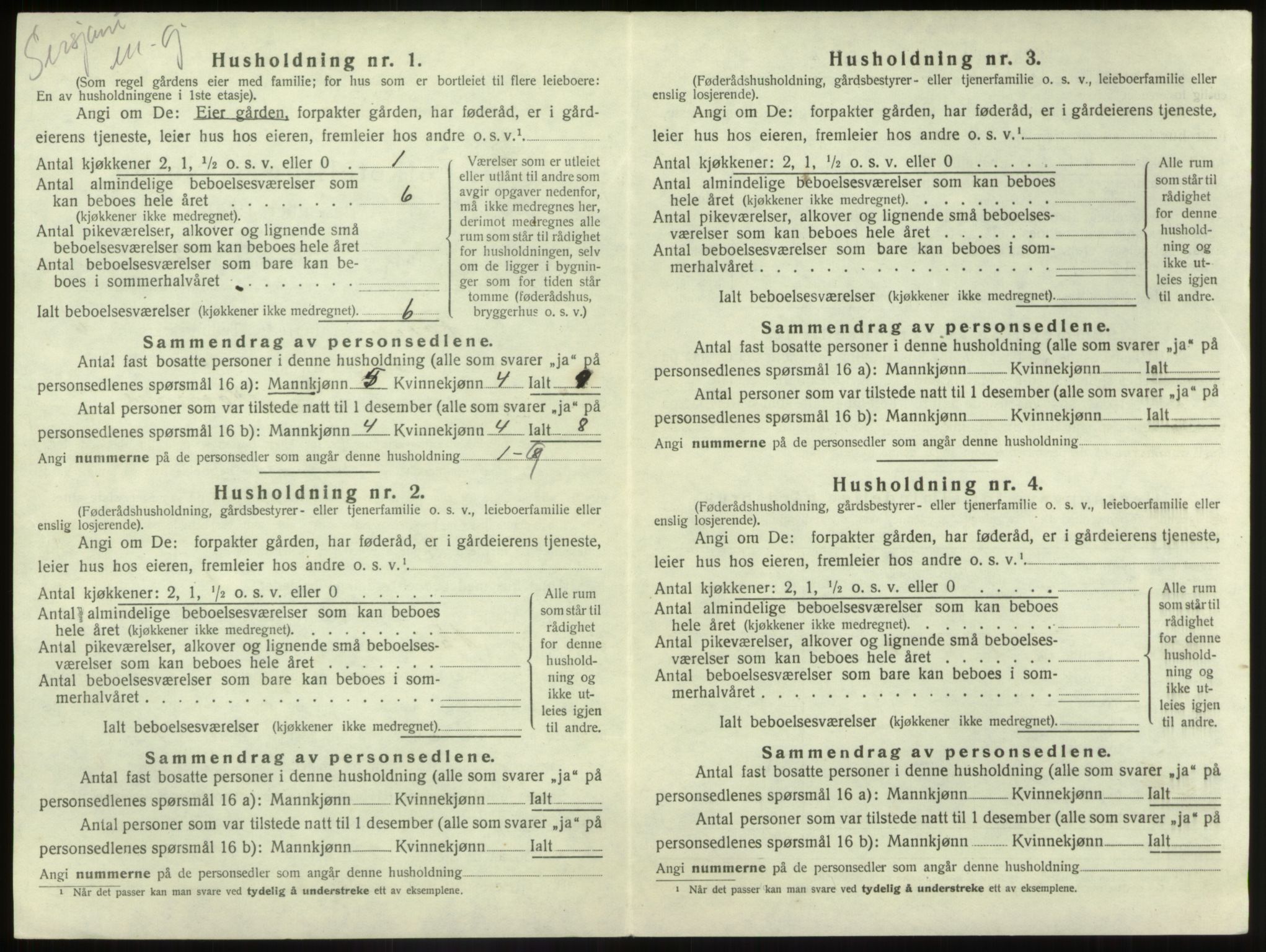 SAB, 1920 census for Førde, 1920, p. 278