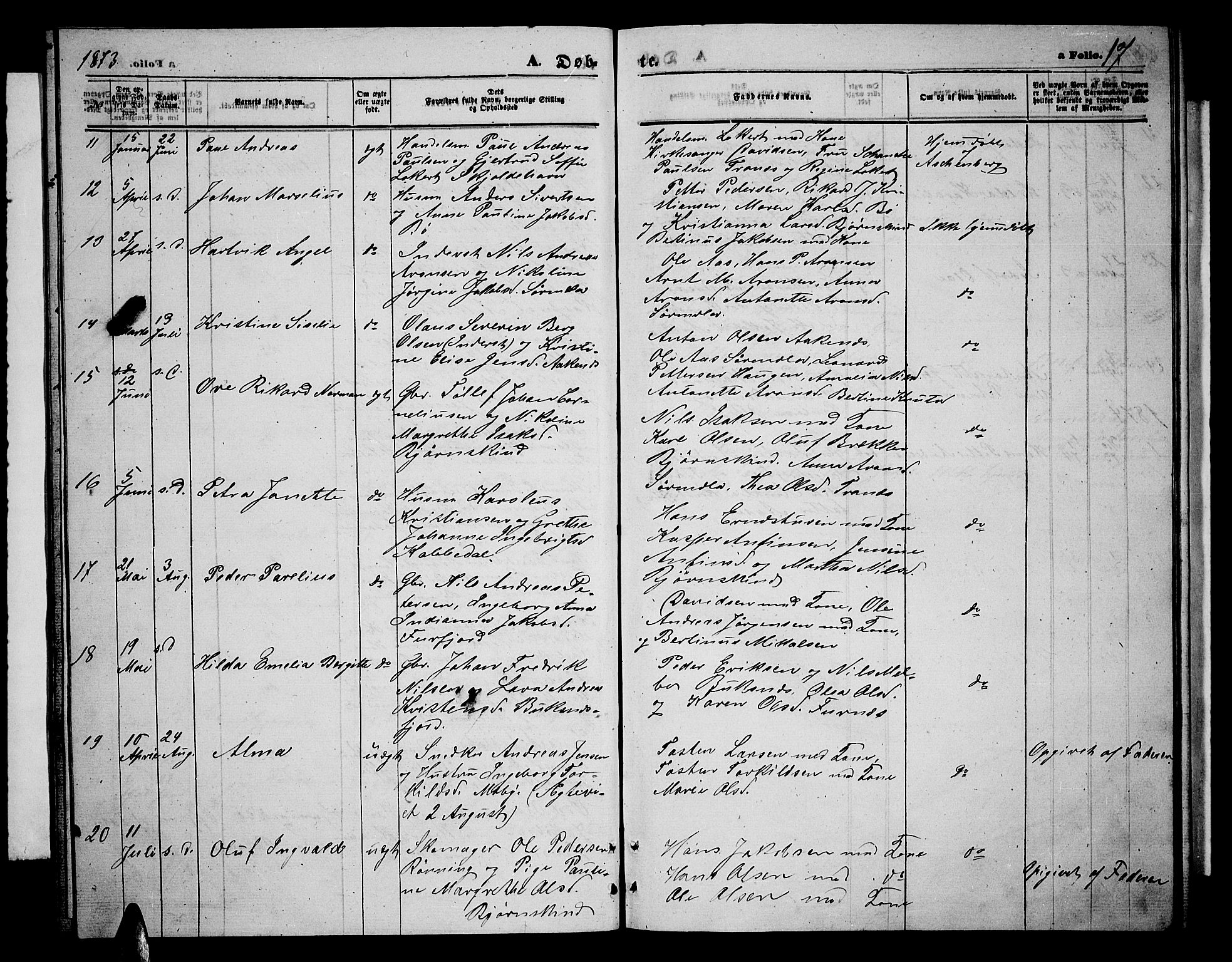 Ministerialprotokoller, klokkerbøker og fødselsregistre - Nordland, SAT/A-1459/898/L1426: Parish register (copy) no. 898C01, 1869-1886, p. 17