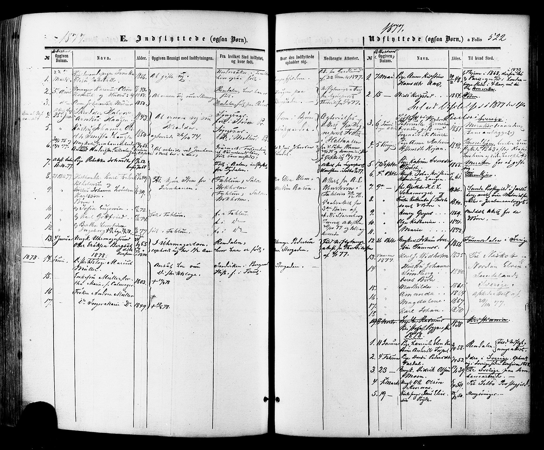 Ministerialprotokoller, klokkerbøker og fødselsregistre - Sør-Trøndelag, SAT/A-1456/681/L0932: Parish register (official) no. 681A10, 1860-1878, p. 522