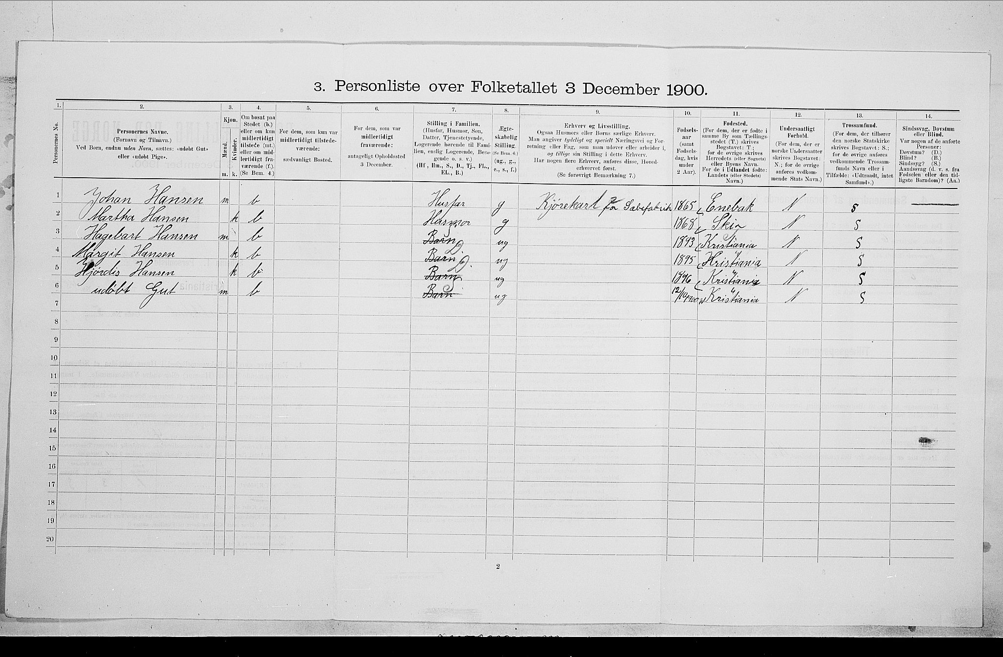 SAO, 1900 census for Kristiania, 1900, p. 73922