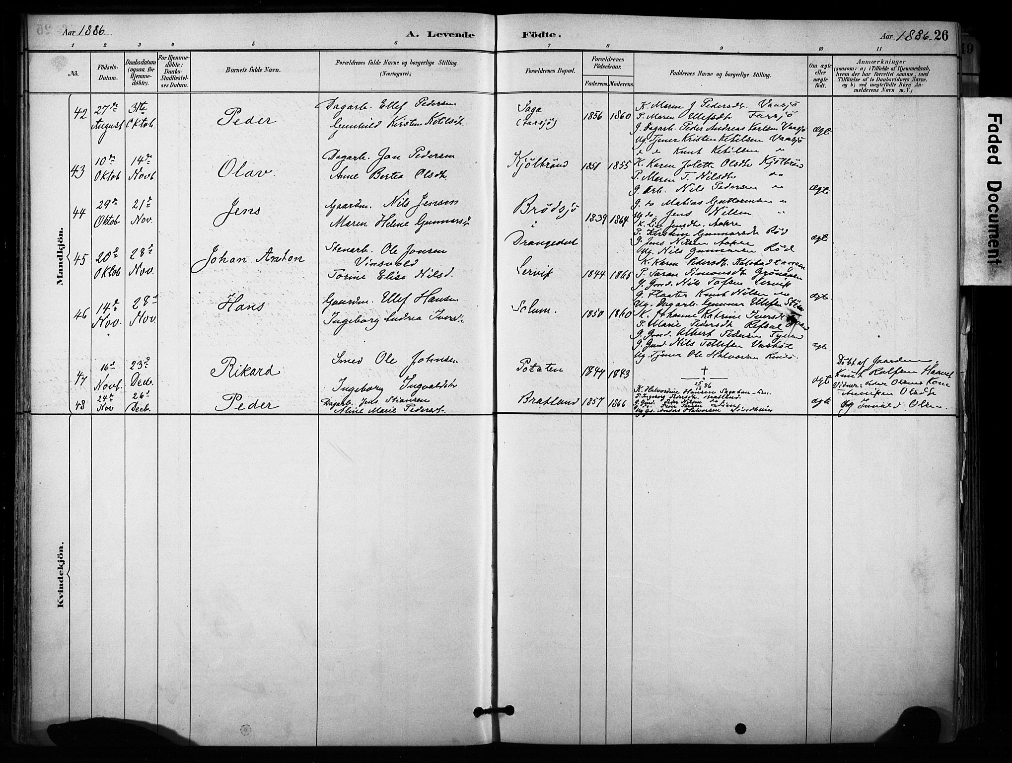 Sannidal kirkebøker, SAKO/A-296/F/Fa/L0015: Parish register (official) no. 15, 1884-1899, p. 26
