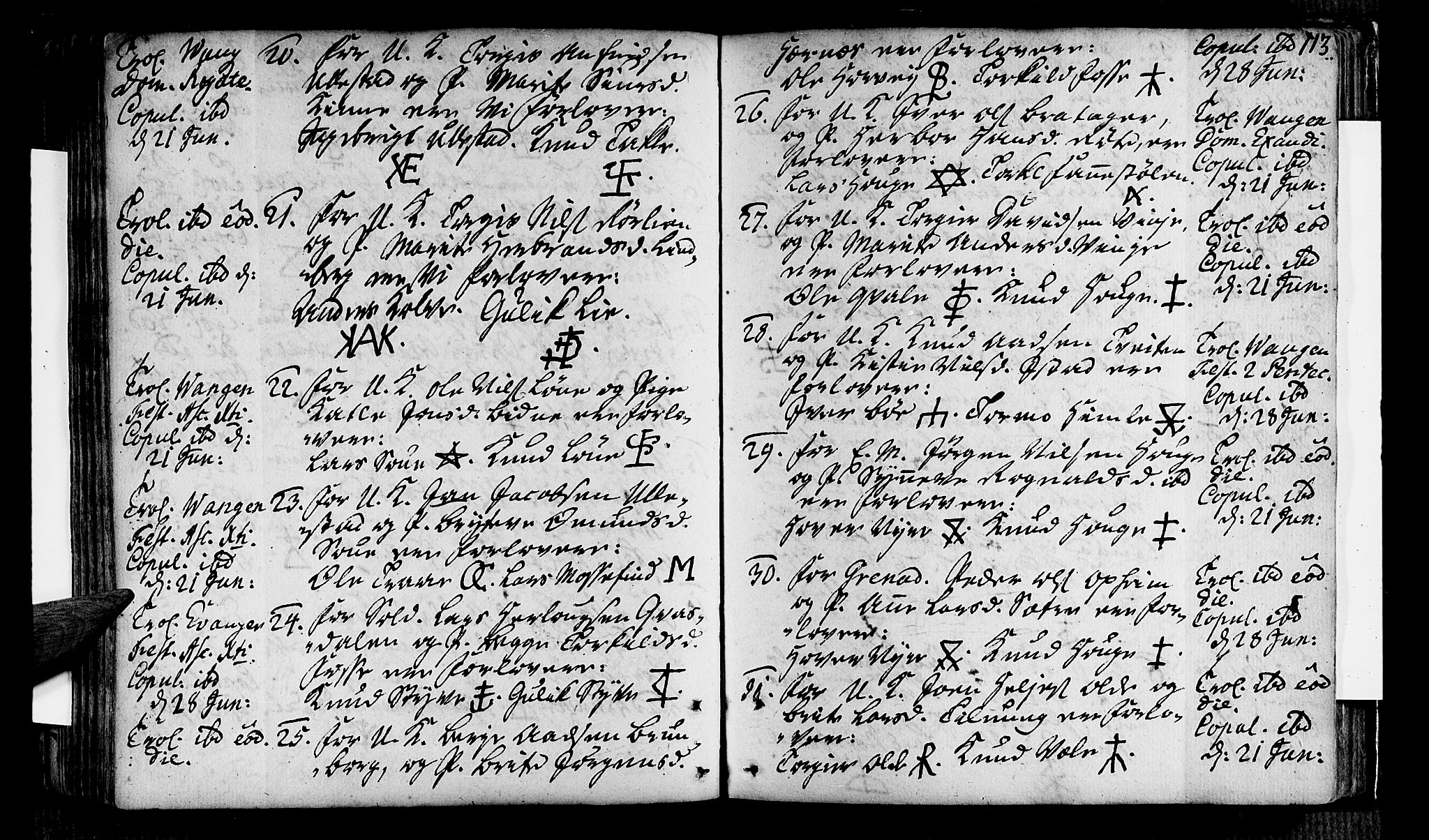 Voss sokneprestembete, AV/SAB-A-79001/H/Haa: Parish register (official) no. A 7, 1731-1773, p. 113