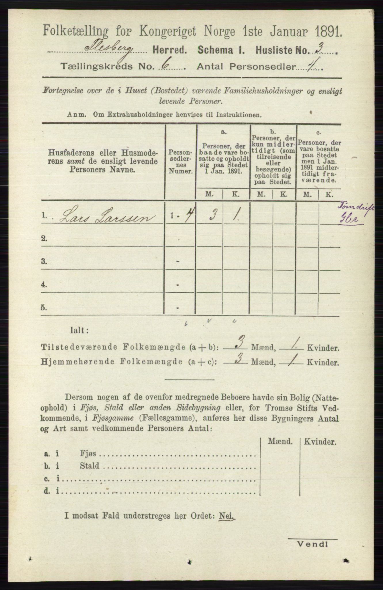 RA, 1891 census for 0631 Flesberg, 1891, p. 923