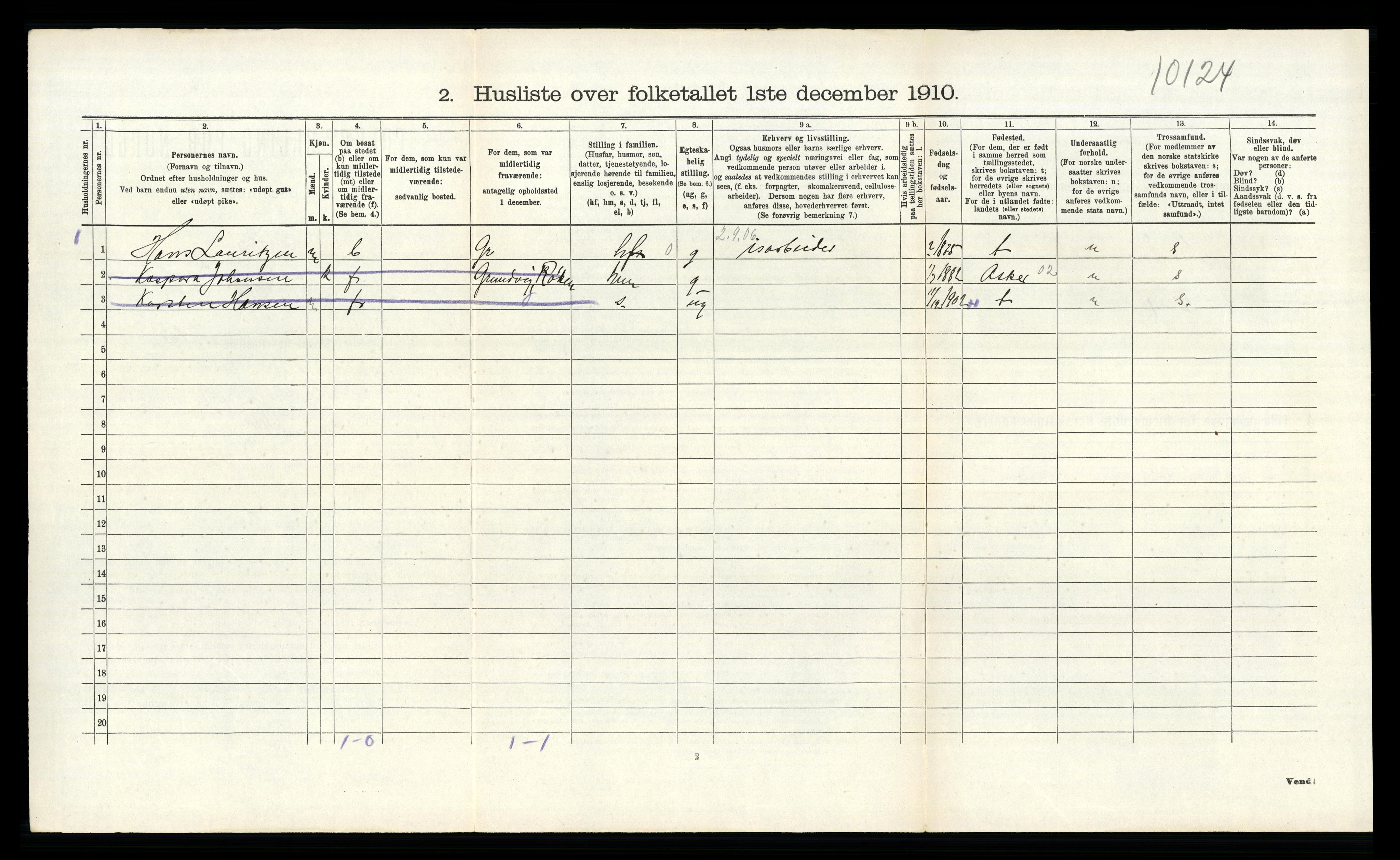 RA, 1910 census for Røyken, 1910, p. 1158