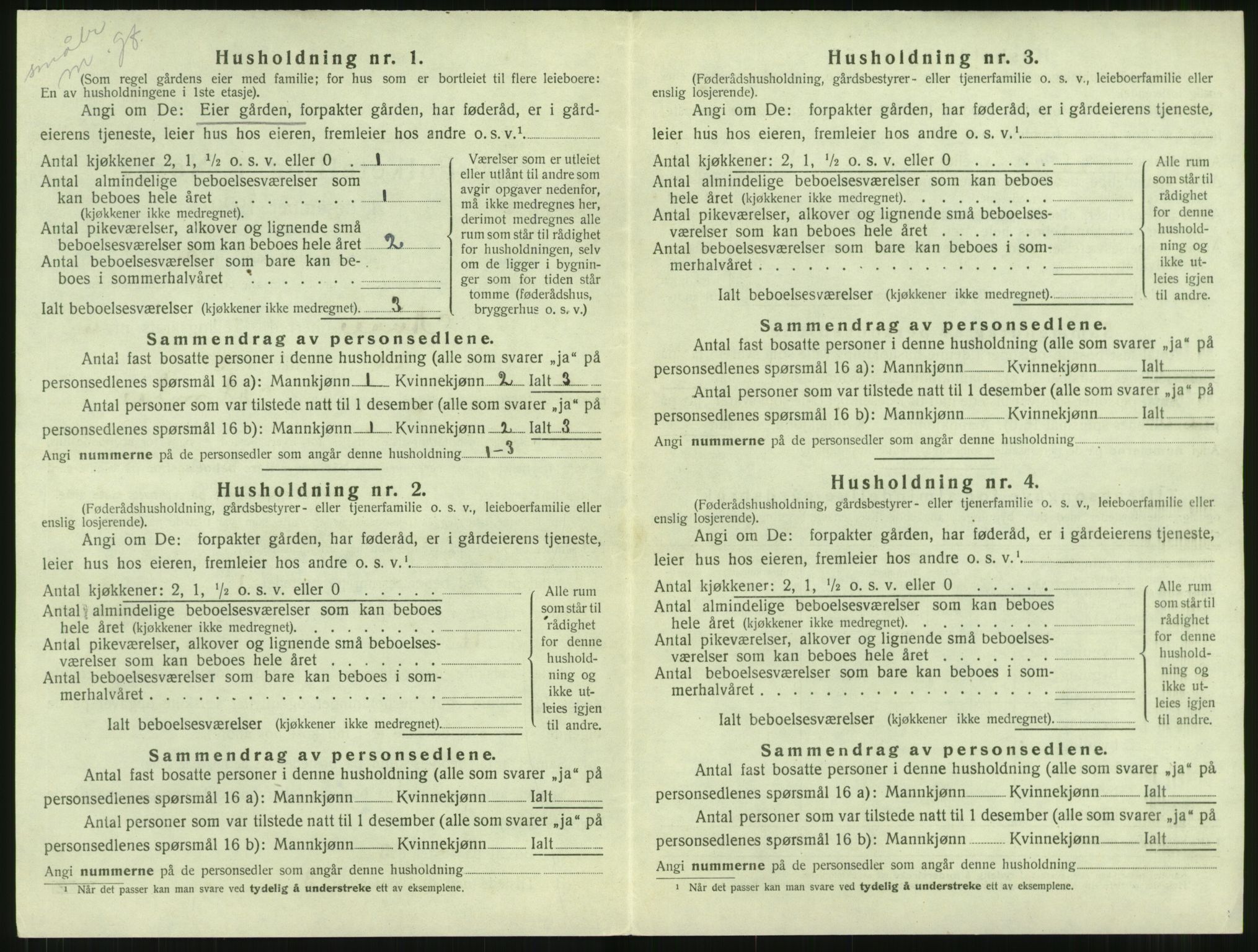 SAT, 1920 census for Aure, 1920, p. 325