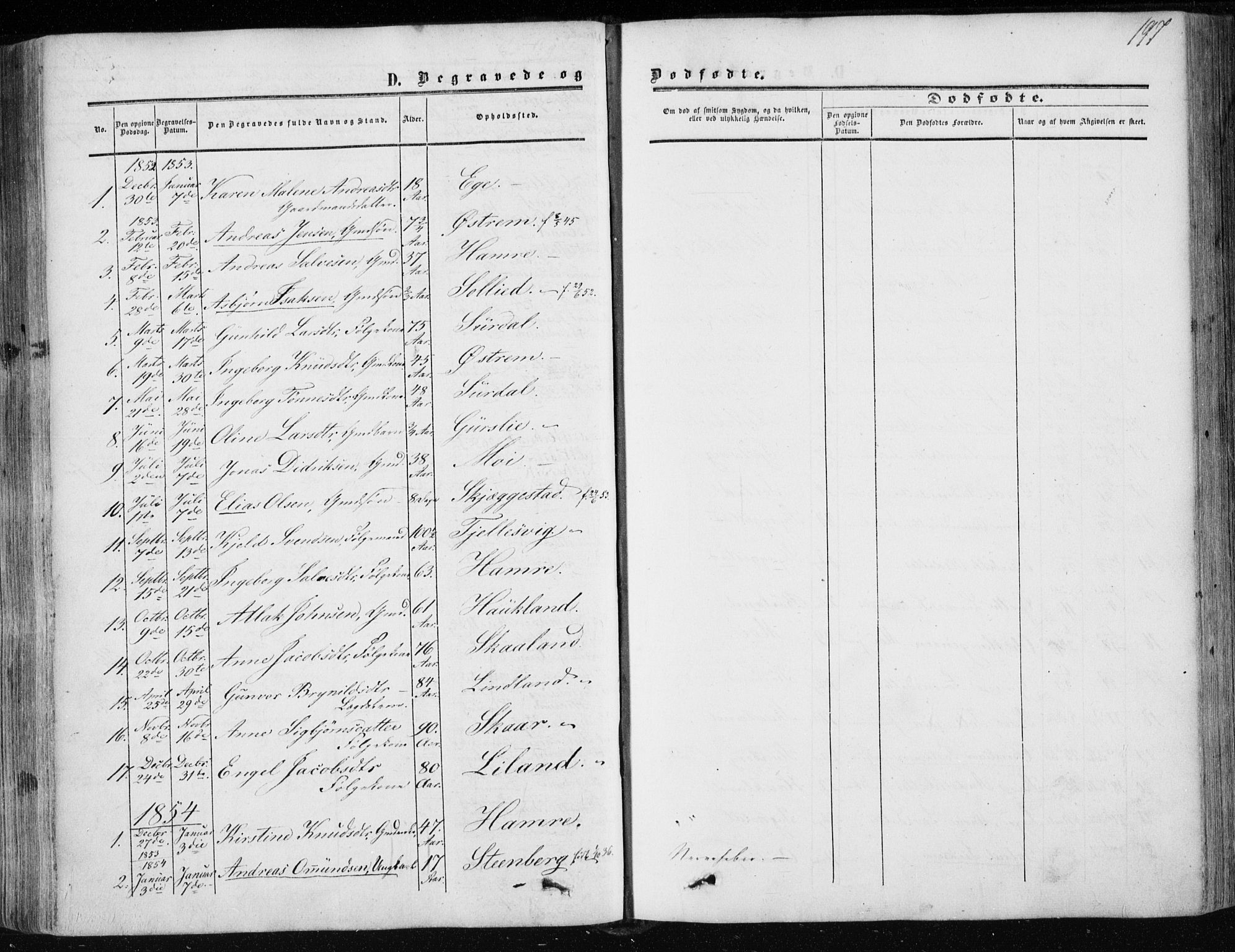 Lund sokneprestkontor, SAST/A-101809/S06/L0009: Parish register (official) no. A 8, 1853-1877, p. 197