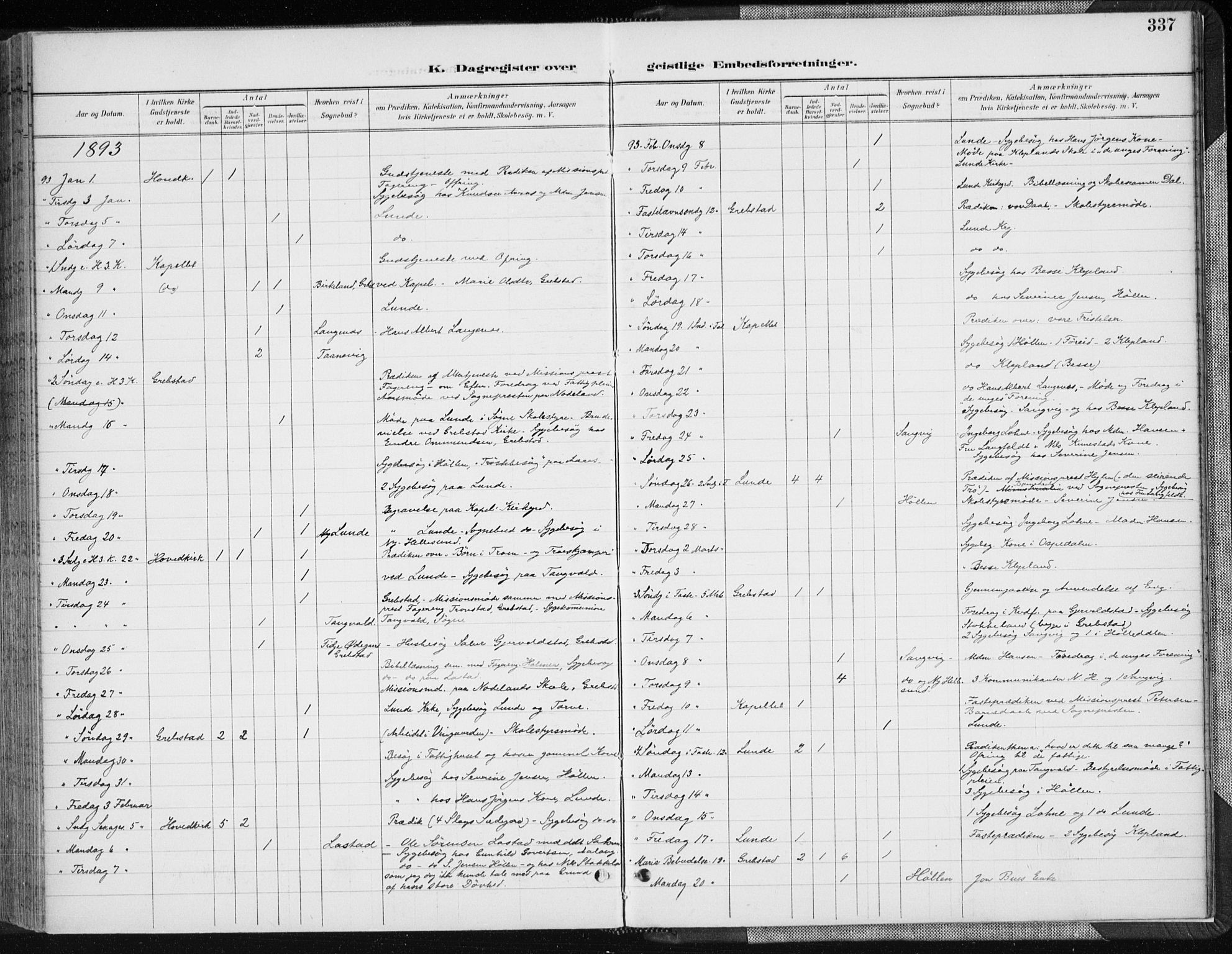 Søgne sokneprestkontor, AV/SAK-1111-0037/F/Fa/Fab/L0013: Parish register (official) no. A 13, 1892-1911, p. 337