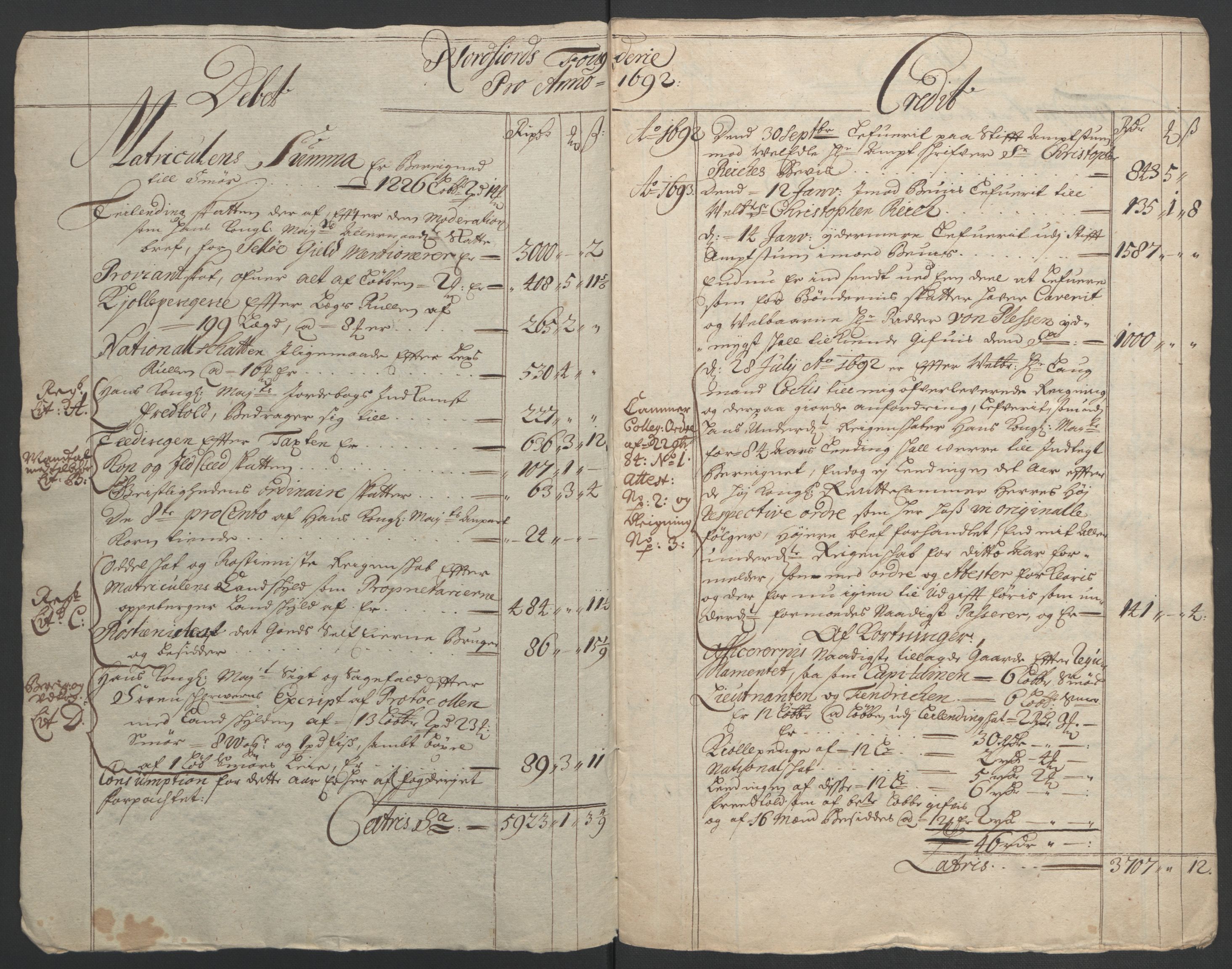 Rentekammeret inntil 1814, Reviderte regnskaper, Fogderegnskap, RA/EA-4092/R53/L3420: Fogderegnskap Sunn- og Nordfjord, 1691-1692, p. 286