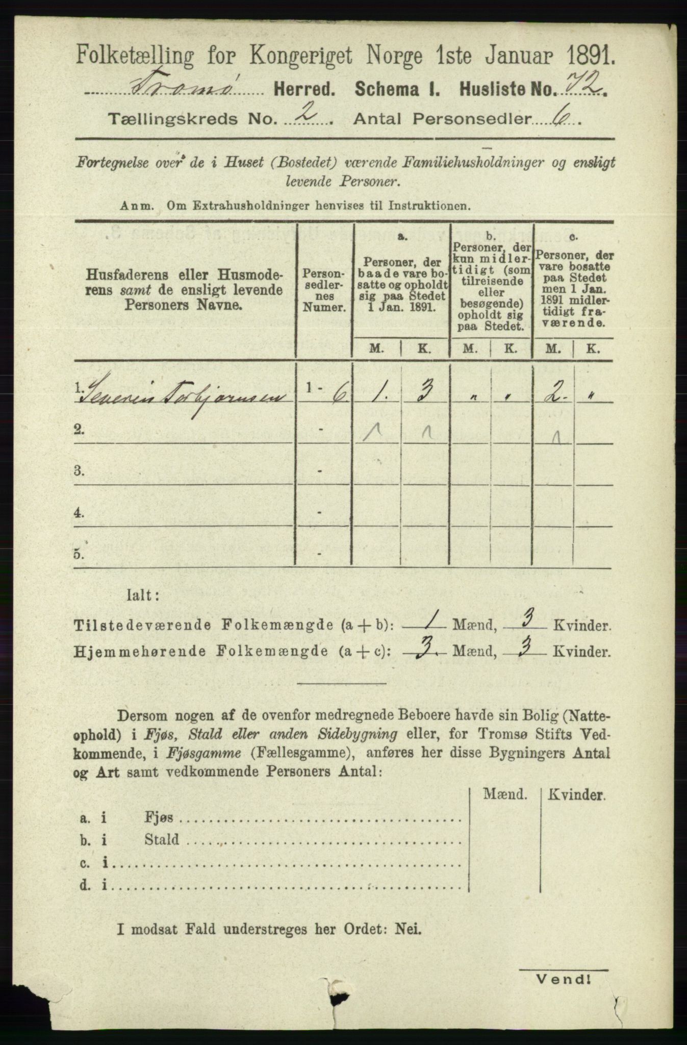 RA, 1891 census for 0921 Tromøy, 1891, p. 480