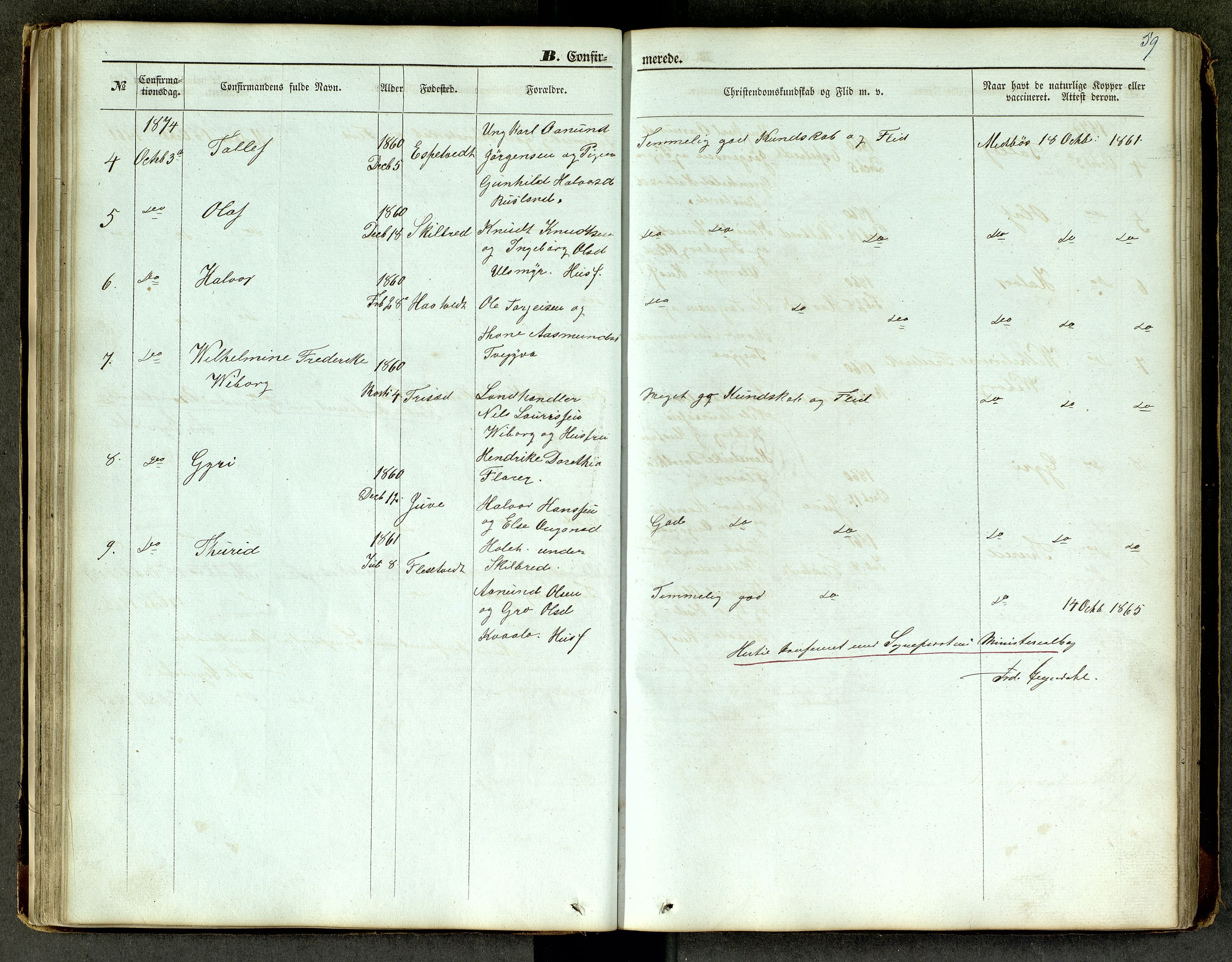 Lårdal kirkebøker, SAKO/A-284/G/Ga/L0002: Parish register (copy) no. I 2, 1861-1890, p. 59
