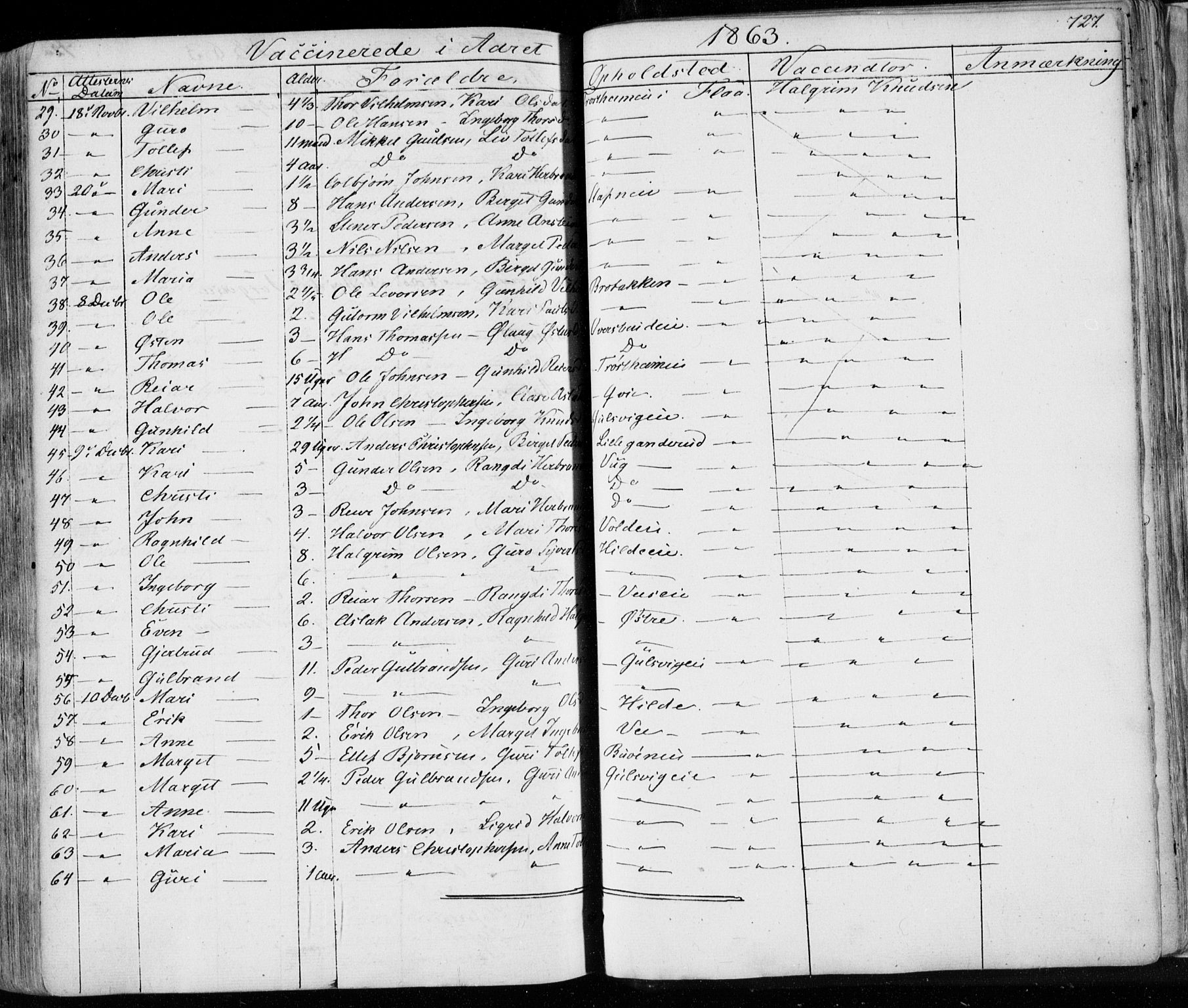 Nes kirkebøker, AV/SAKO-A-236/F/Fa/L0009: Parish register (official) no. 9, 1834-1863, p. 727