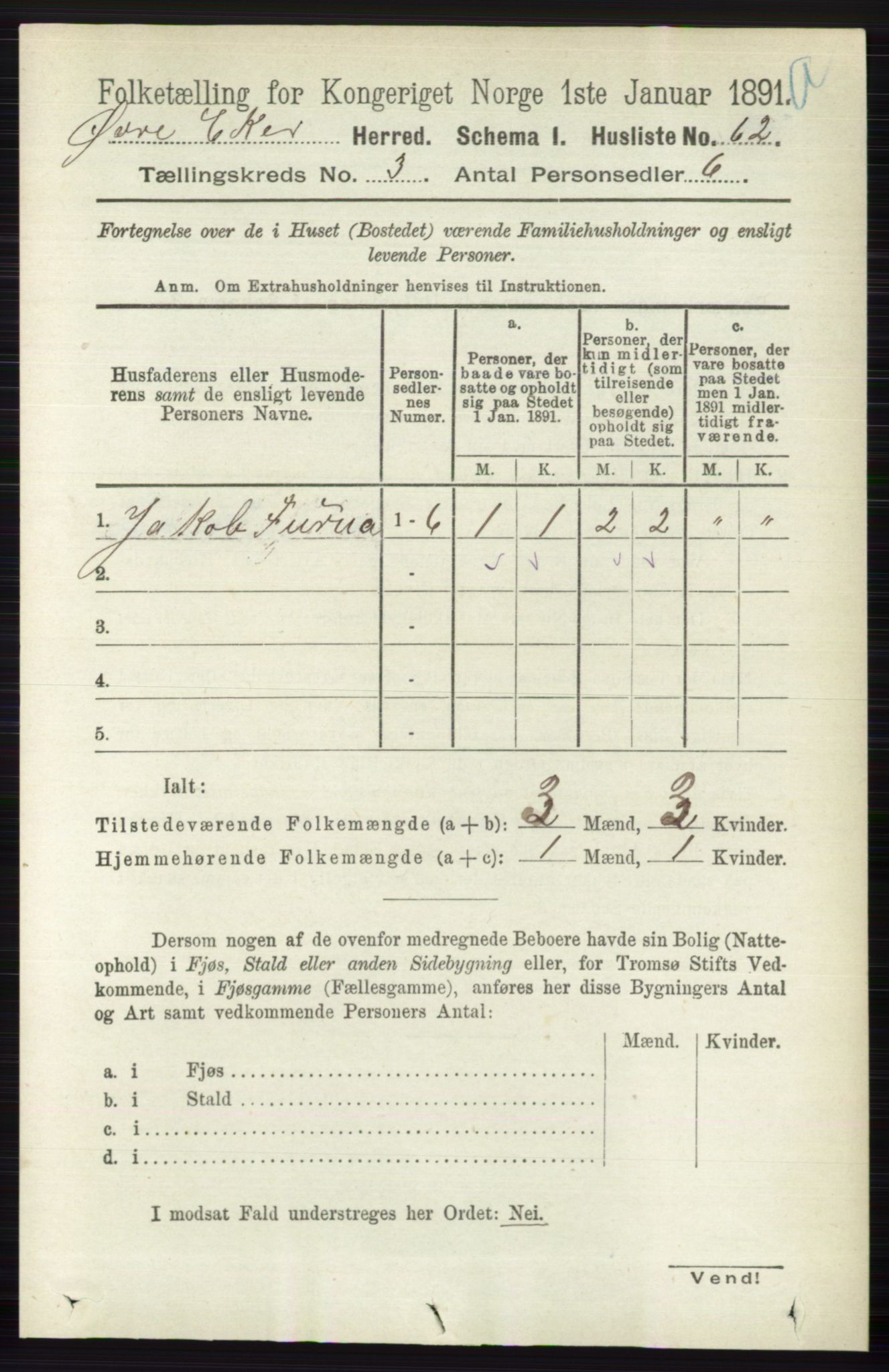 RA, 1891 census for 0624 Øvre Eiker, 1891, p. 984