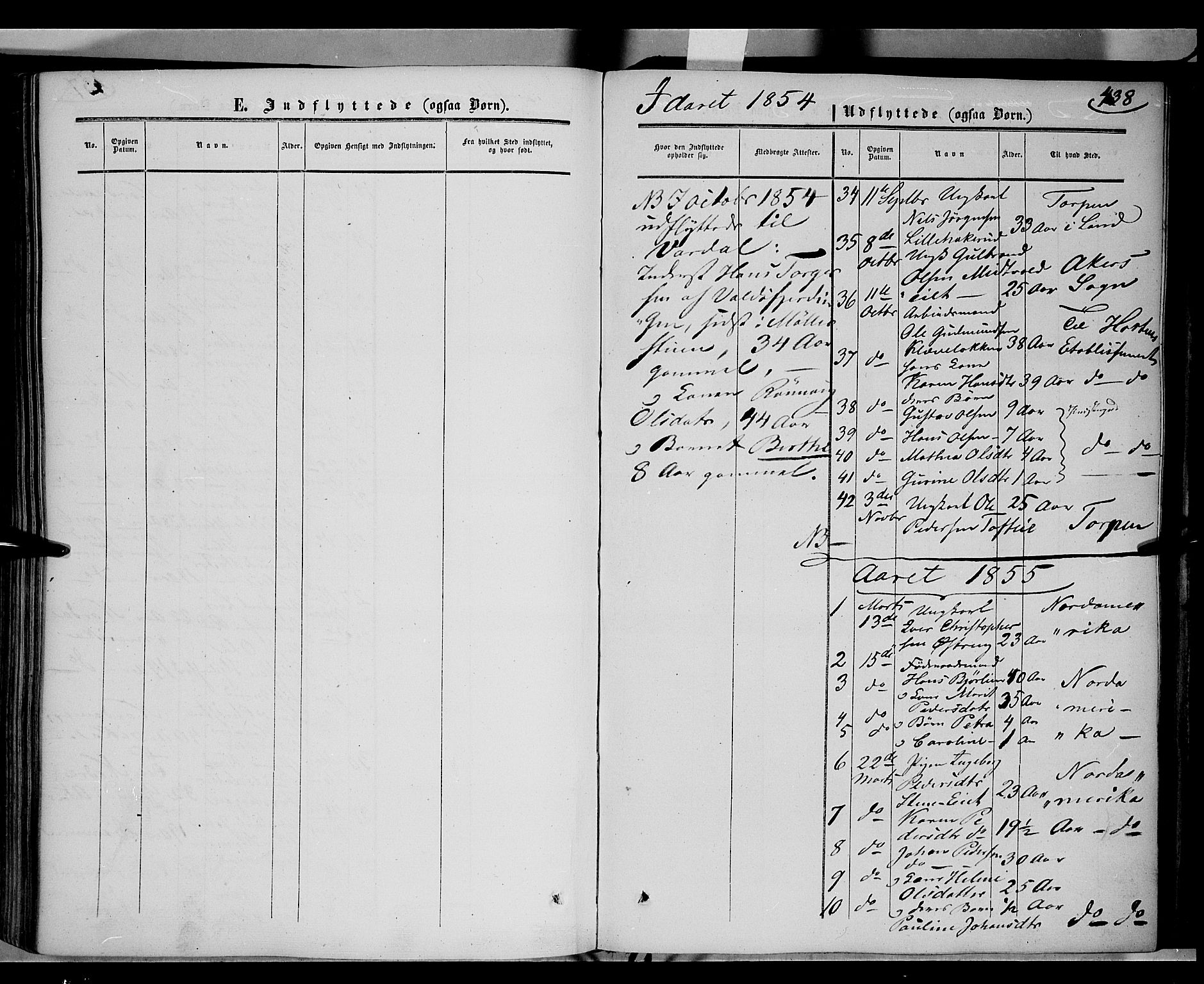 Gausdal prestekontor, AV/SAH-PREST-090/H/Ha/Haa/L0008: Parish register (official) no. 8, 1850-1861, p. 438