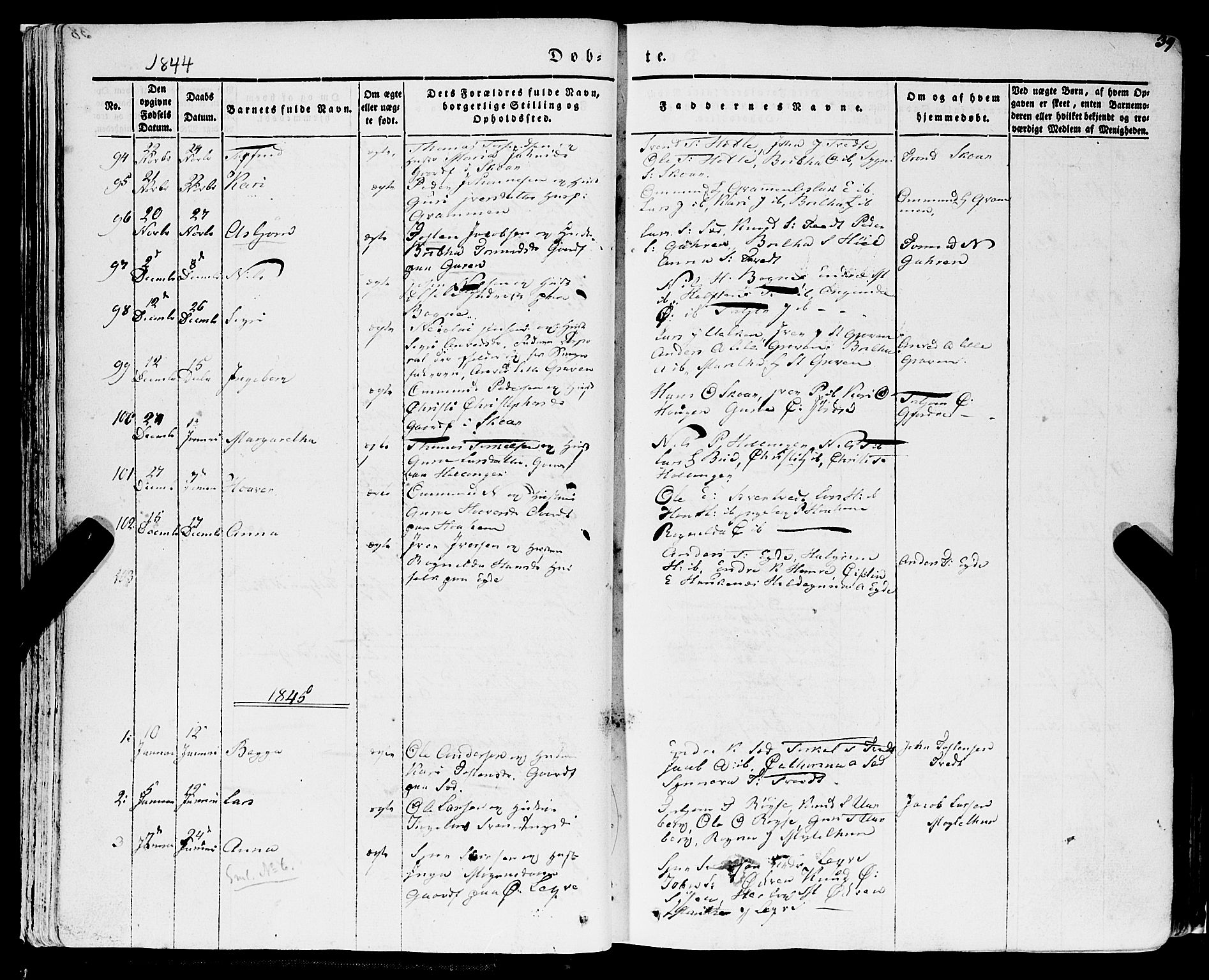 Ulvik sokneprestembete, AV/SAB-A-78801/H/Haa: Parish register (official) no. A 12, 1839-1853, p. 39