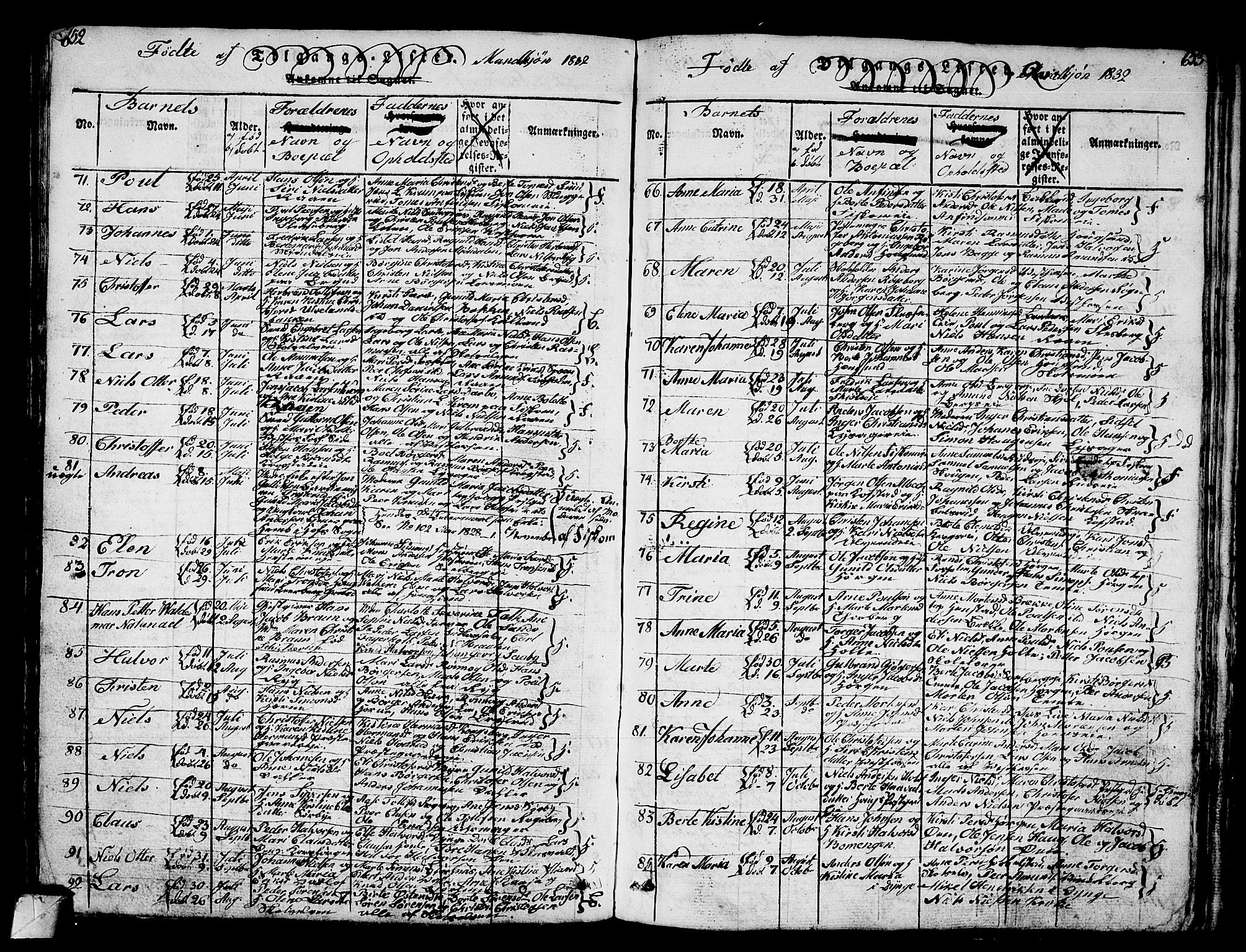 Eiker kirkebøker, AV/SAKO-A-4/G/Ga/L0001: Parish register (copy) no. I 1, 1814-1832, p. 652-653