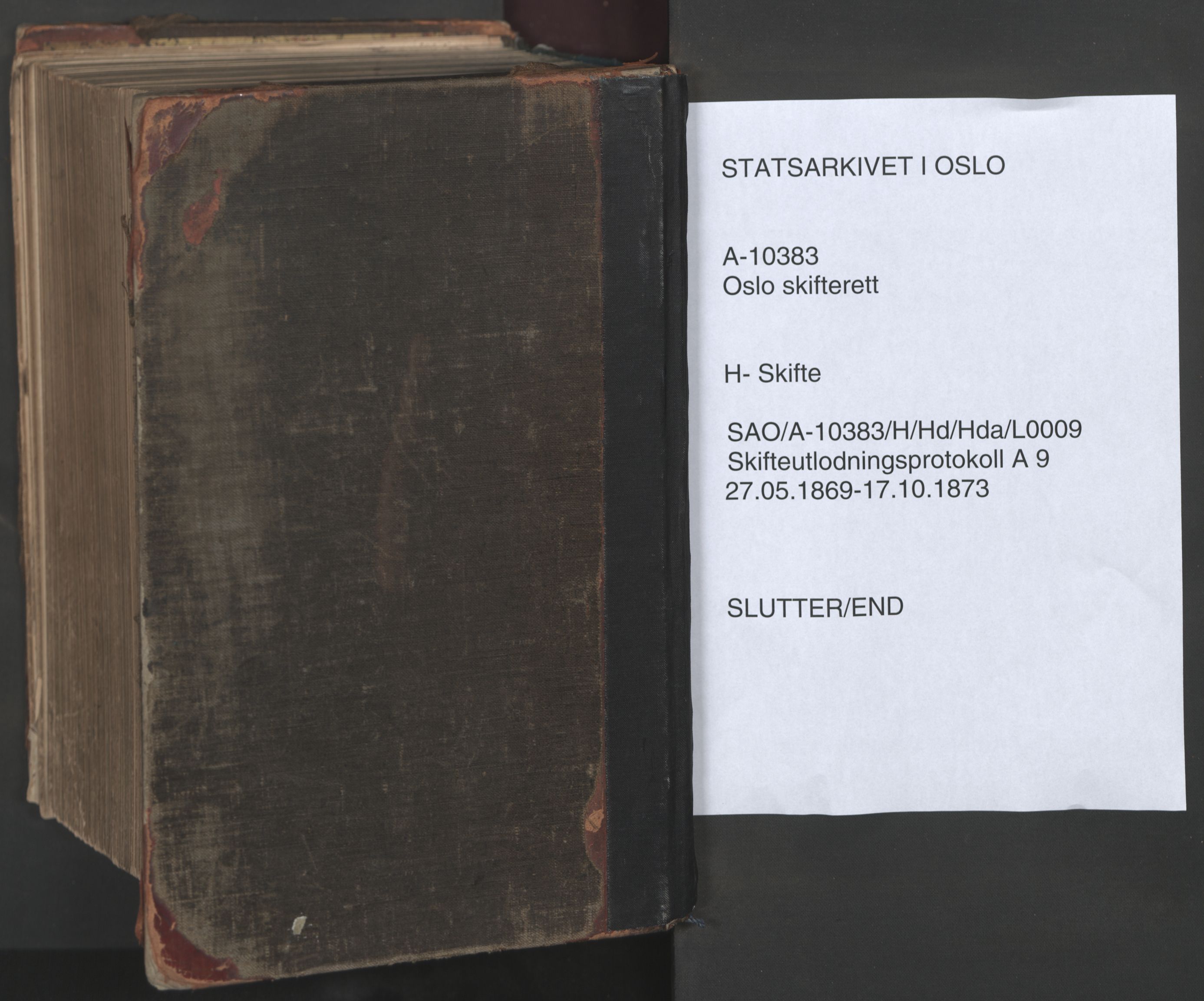 Oslo skifterett, AV/SAO-A-10383/H/Hd/Hda/L0009: Skifteutlodningsprotokoll, 1869-1873