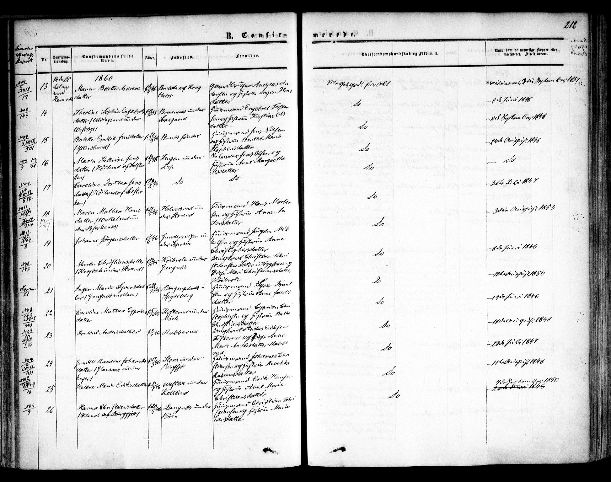 Høland prestekontor Kirkebøker, AV/SAO-A-10346a/F/Fa/L0010: Parish register (official) no. I 10, 1854-1861, p. 212