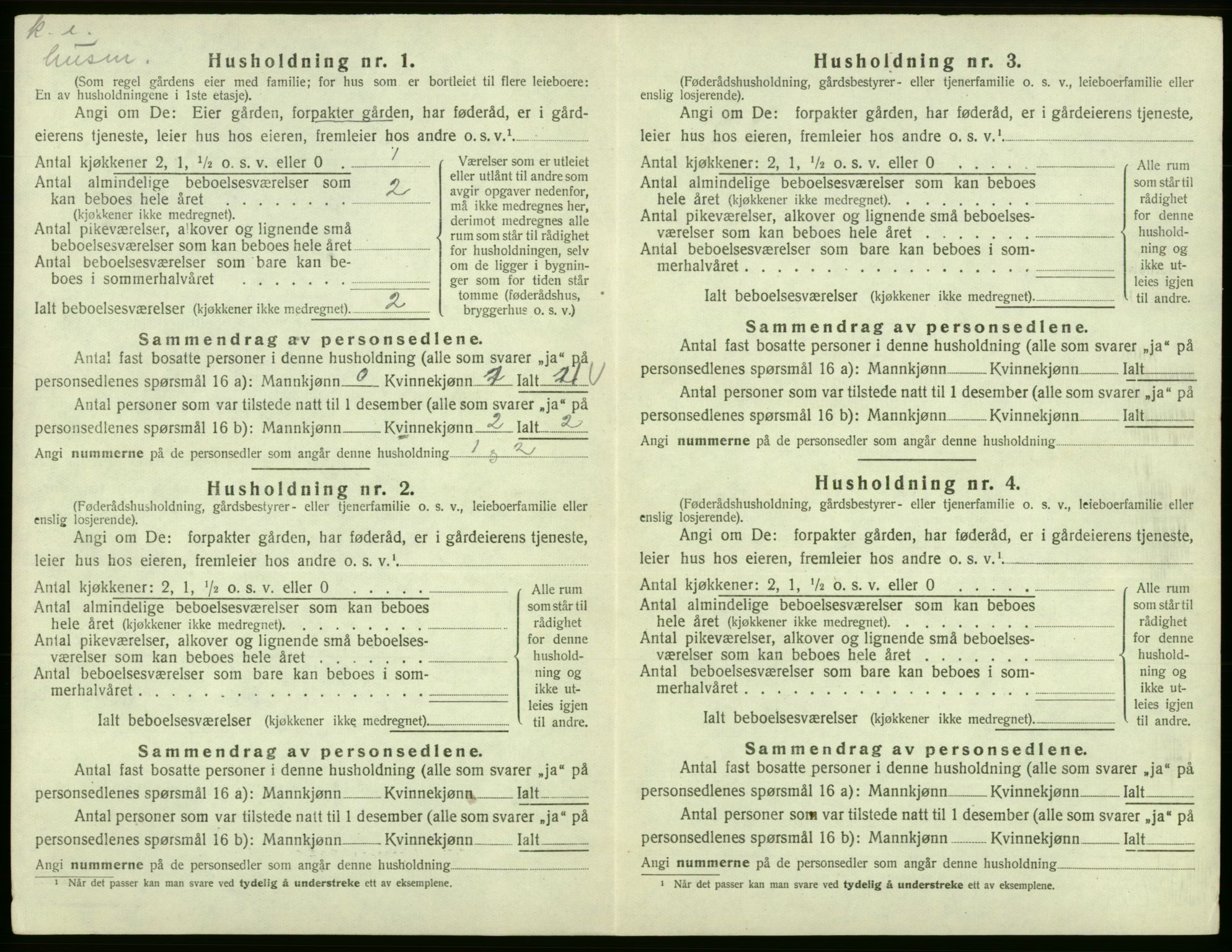 SAB, 1920 census for Fitjar, 1920, p. 310