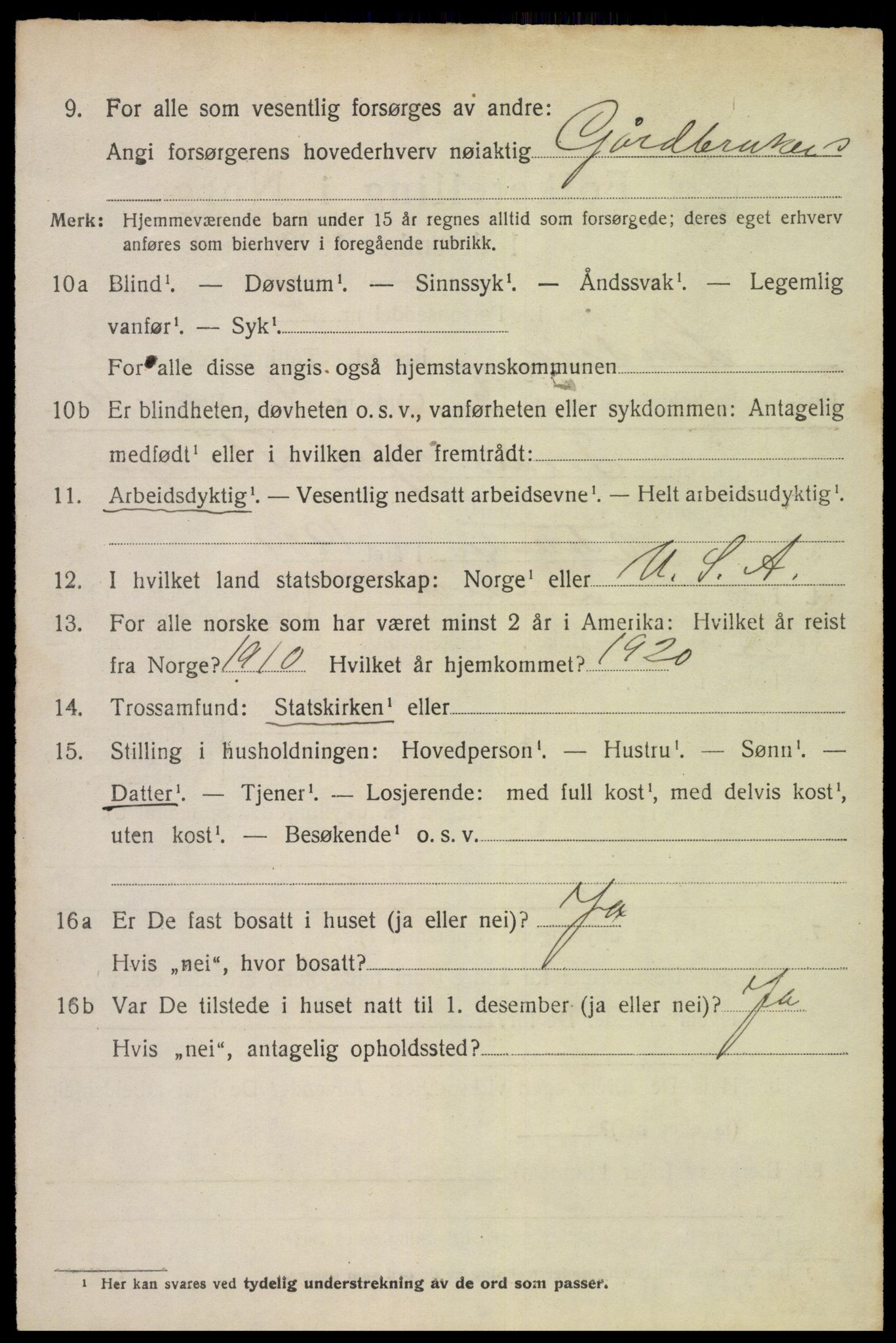 SAK, 1920 census for Landvik, 1920, p. 3445