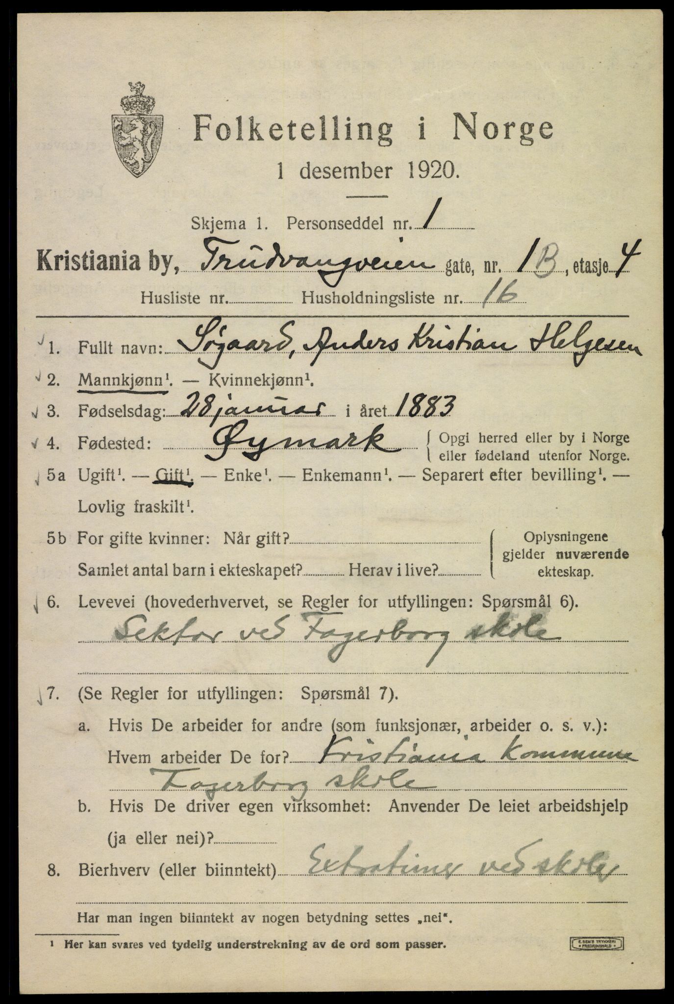 SAO, 1920 census for Kristiania, 1920, p. 603425